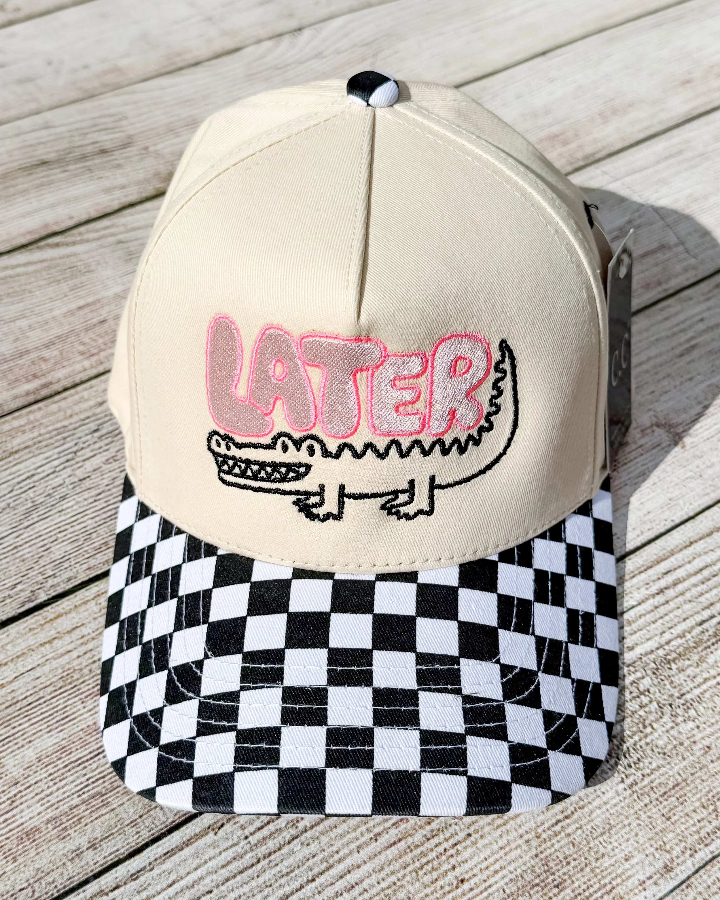 Later Alligator Embroidered Hat | Cute Retro Trucker Hat | Custom Thread Colors | Trucker, Richardson, Flat Bill & More