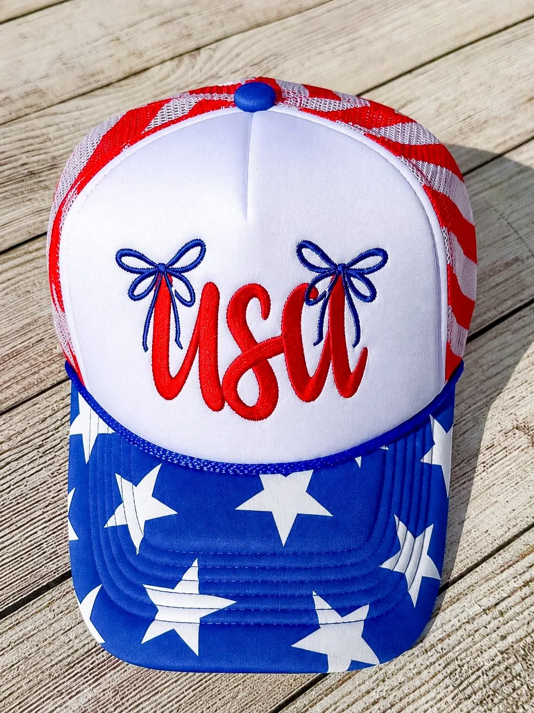 USA Coquette Embroidered Patriotic Hat | Custom Thread Colors | Multiple Hat Styles