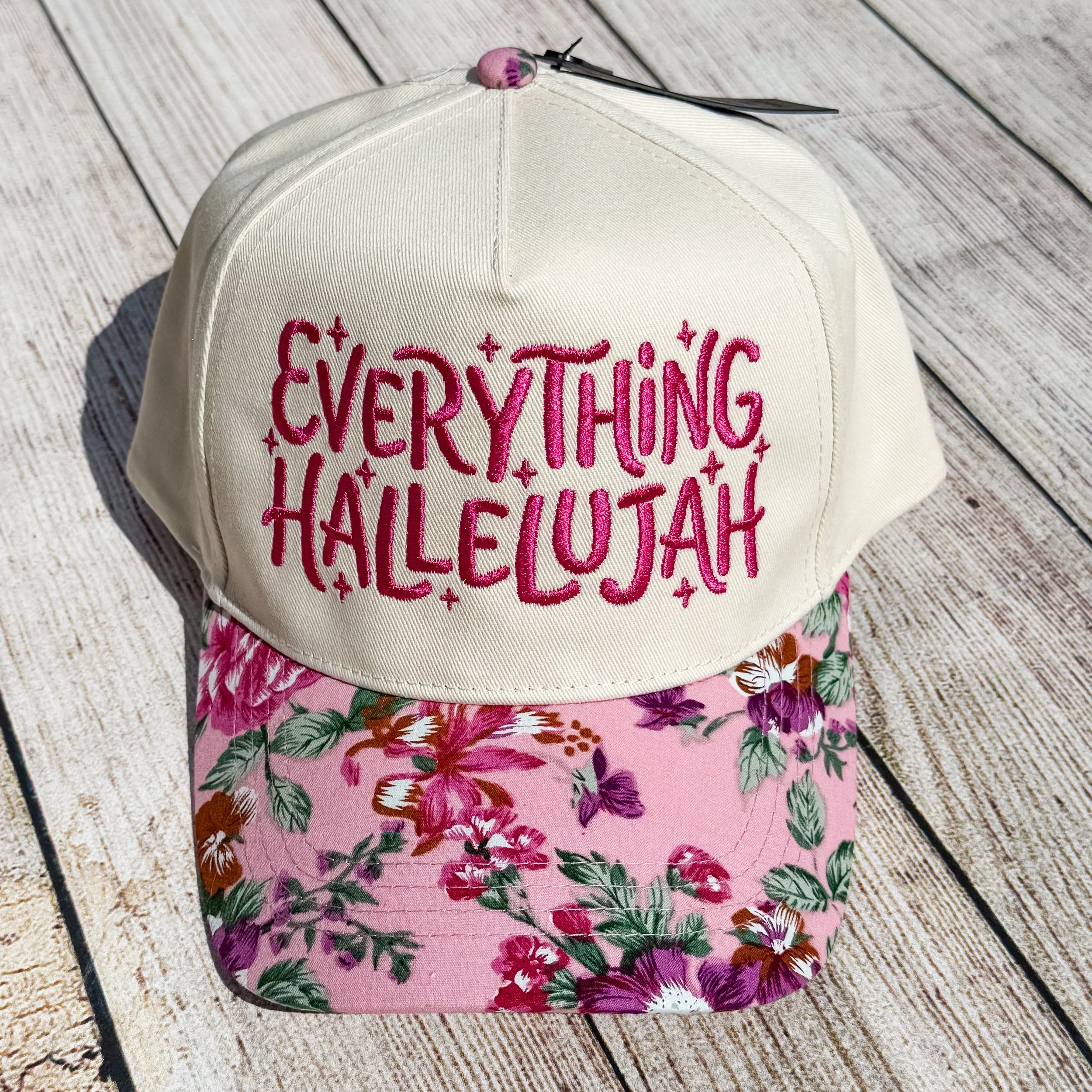 Everything Hallelujah Embroidered Hat | Christian Floral Hat | Faith-Inspired Trucker Hat | Custom Thread Colors | Trucker, Richardson, Flat Bill & More
