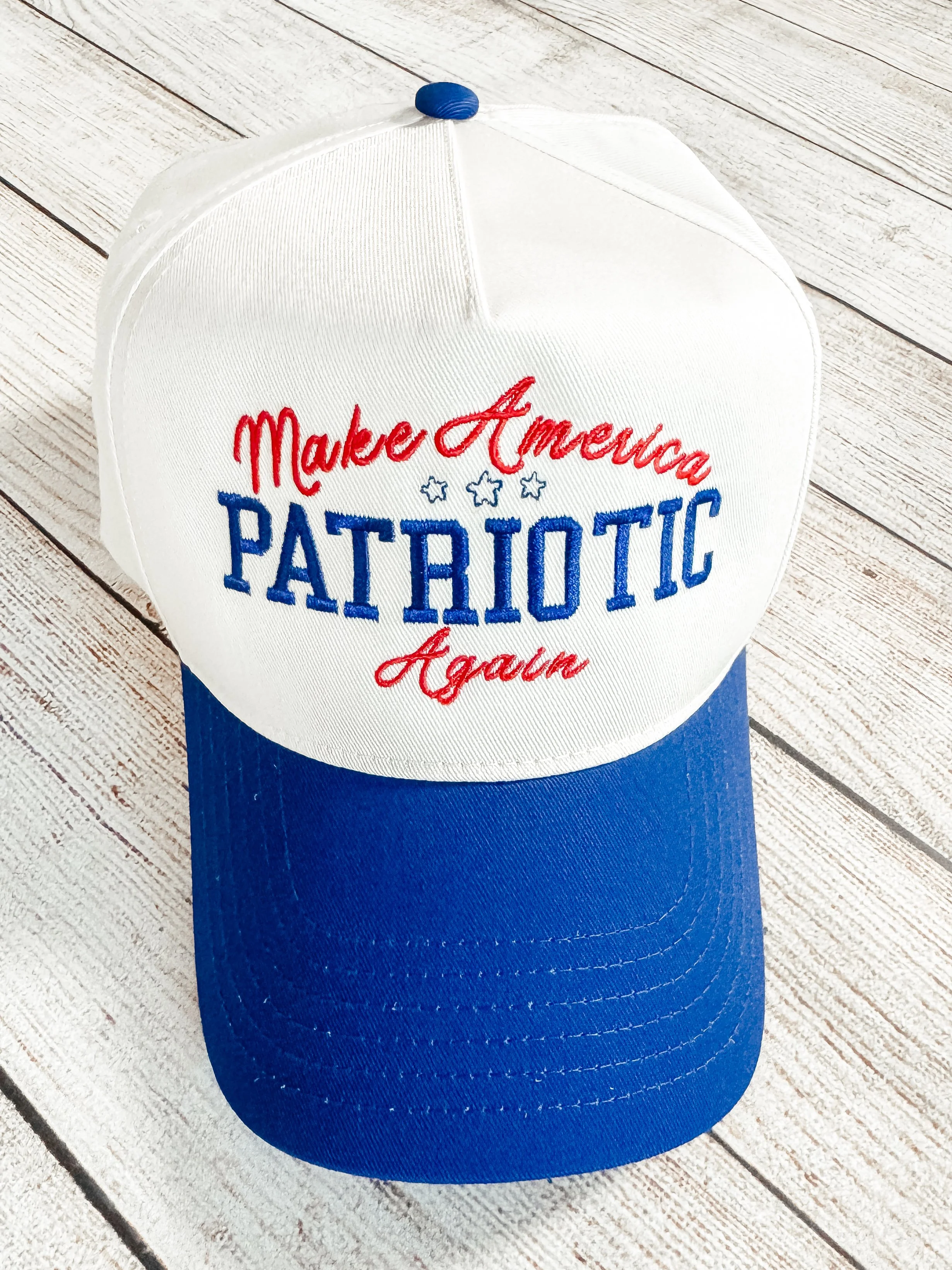 Make America Patriotic Again Embroidered Hat | Patriotic USA Baseball Cap | Custom Thread Colors | Trucker, Richardson, Flat Bill & More
