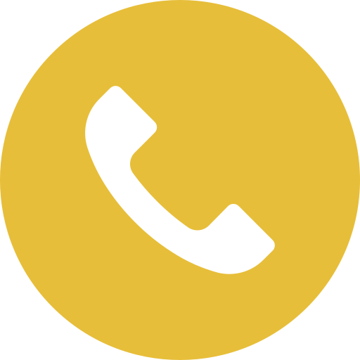 A yellow circular icon with a black phone receiver symbol in the center.