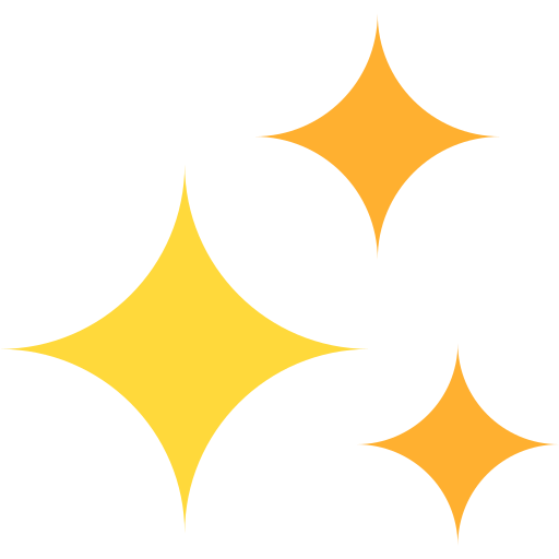 Four stylized, colorful stars in shades of yellow and orange on a black background.