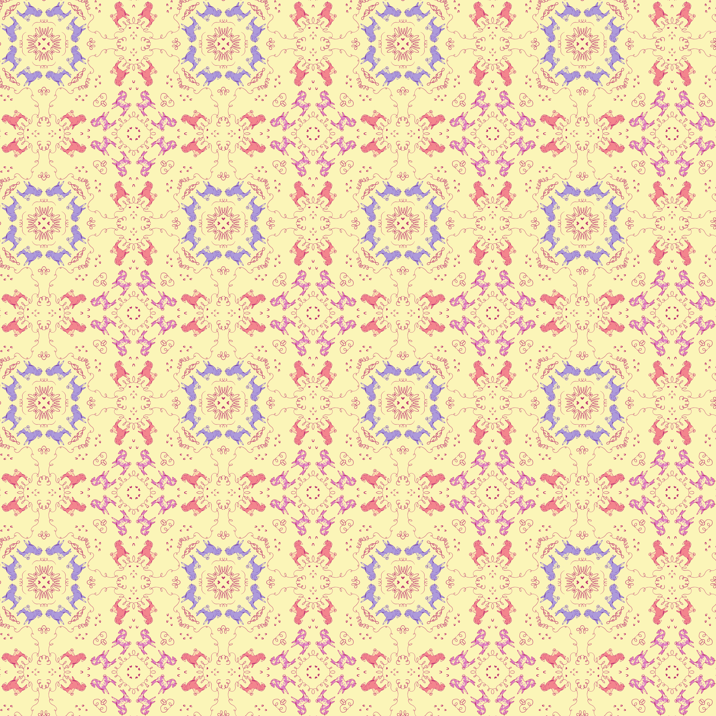 Horses and lassos create a kaleidoscope effect.