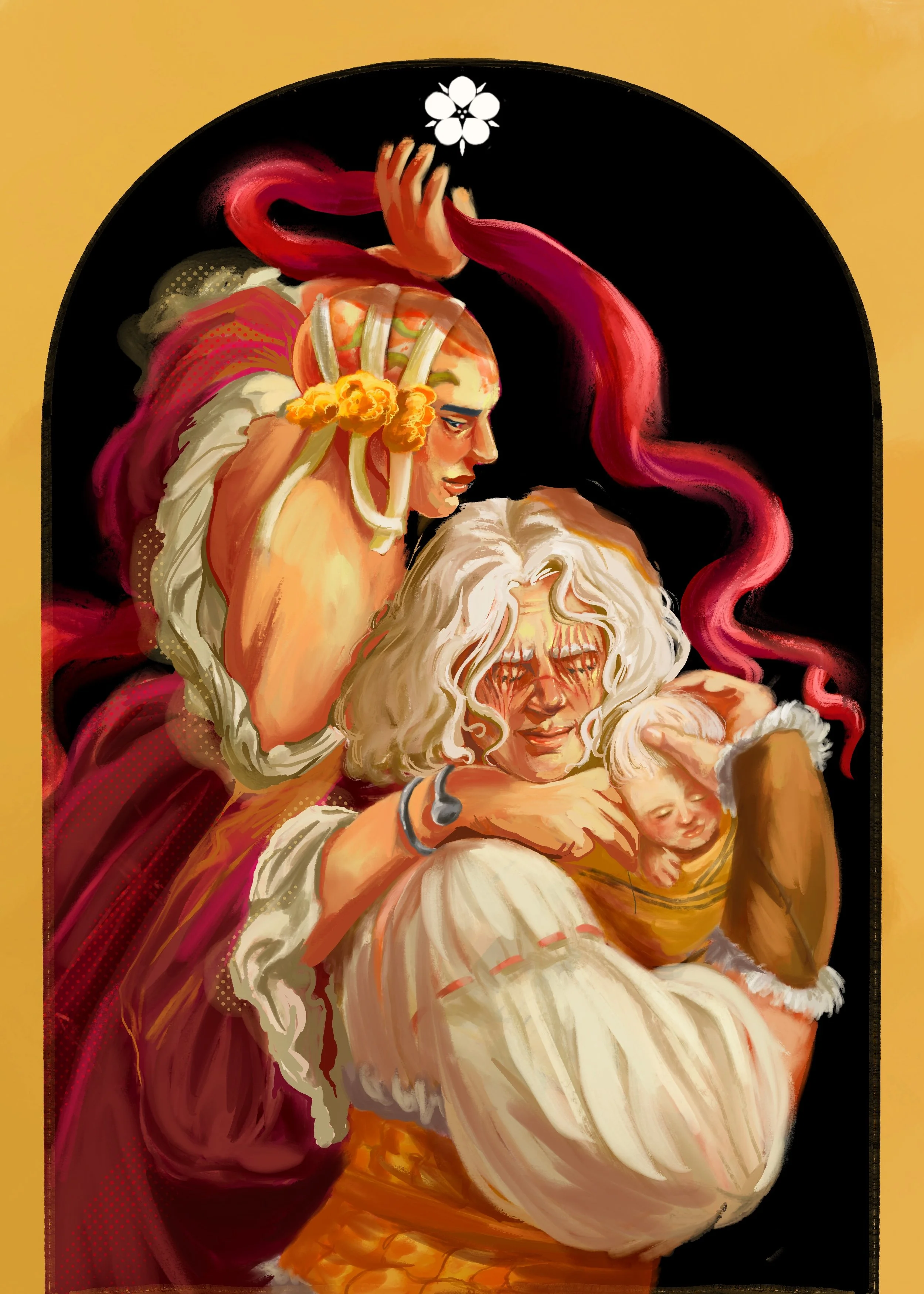 Kianta and Constantine with their daughter Aglaya
