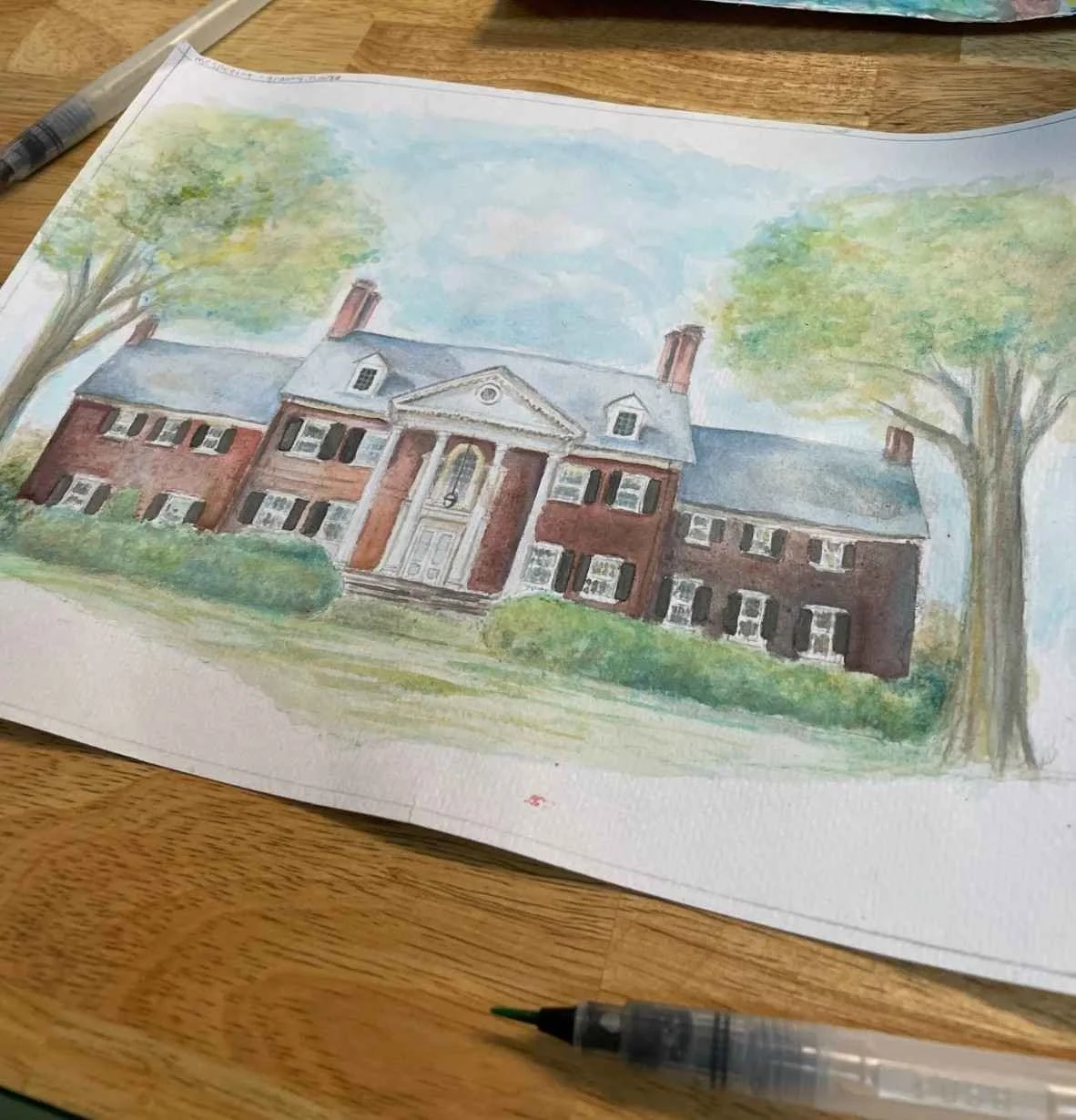 Wedding Venue Watercolor Portrait