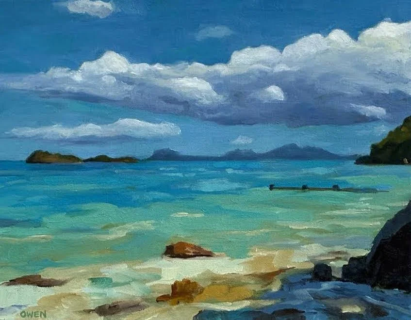 "Tiny Beach", oil on canvas, 11" x 14" 2025.