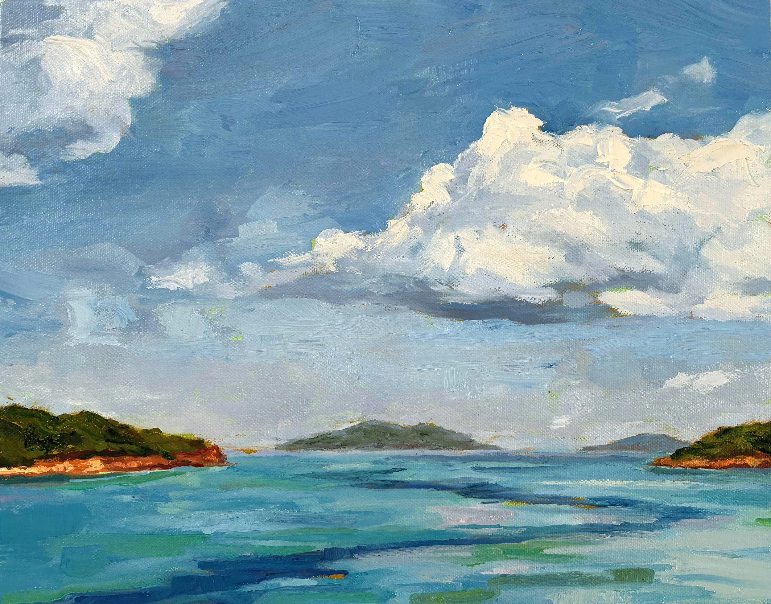 "Islands in the Stream", oil on canvas, 11" x 14" 2025.