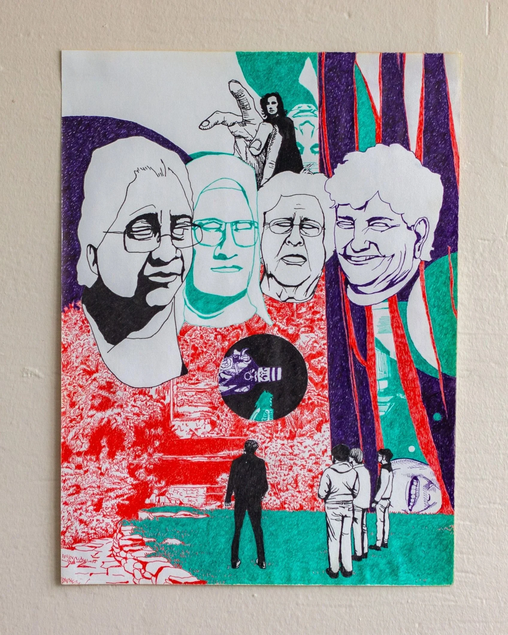 Decades. 2015. Ink on paper, 9 x 12 inches. 