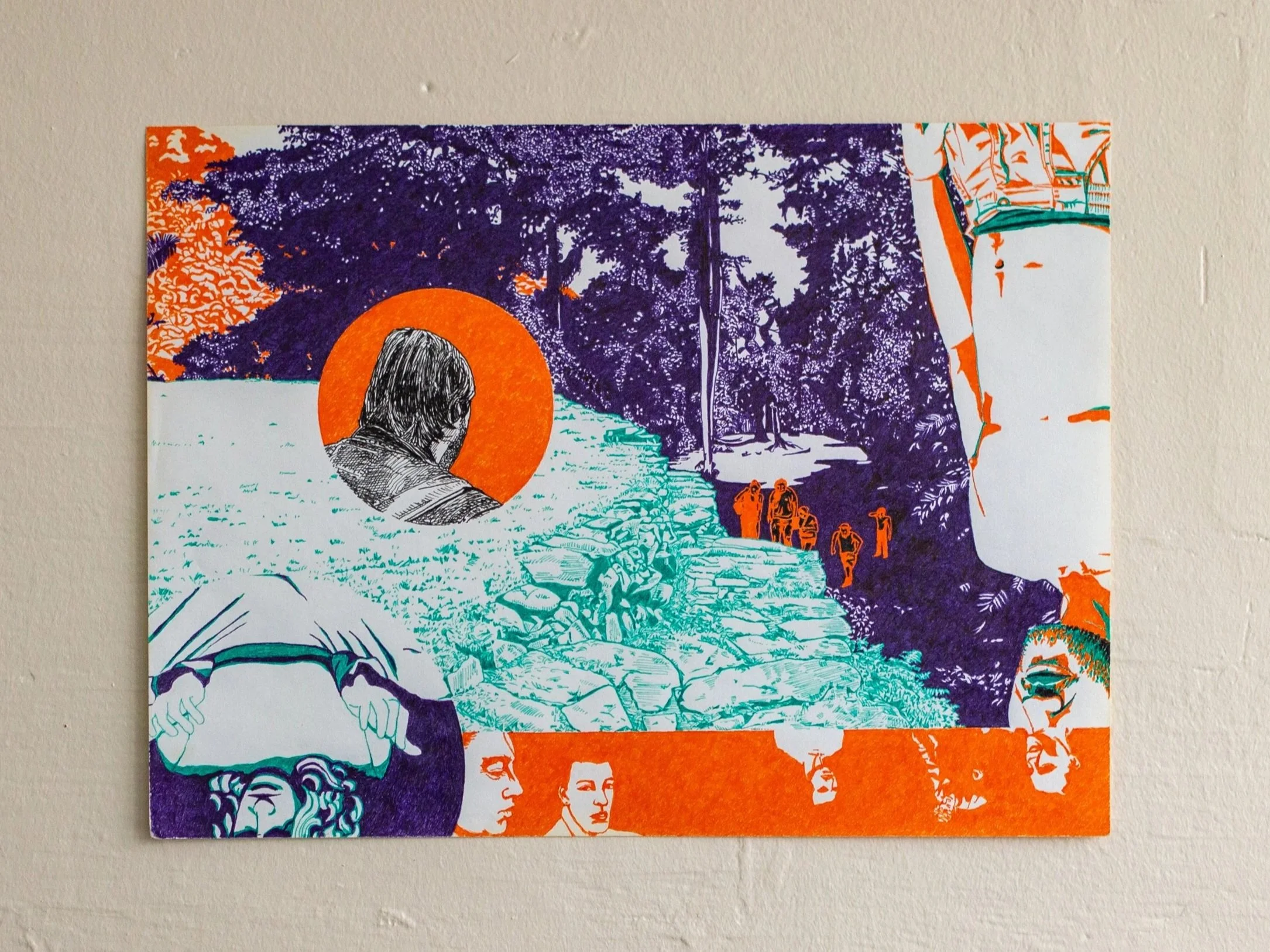 Welcome. 2015. Ink on paper, 9 x 12 inches. 