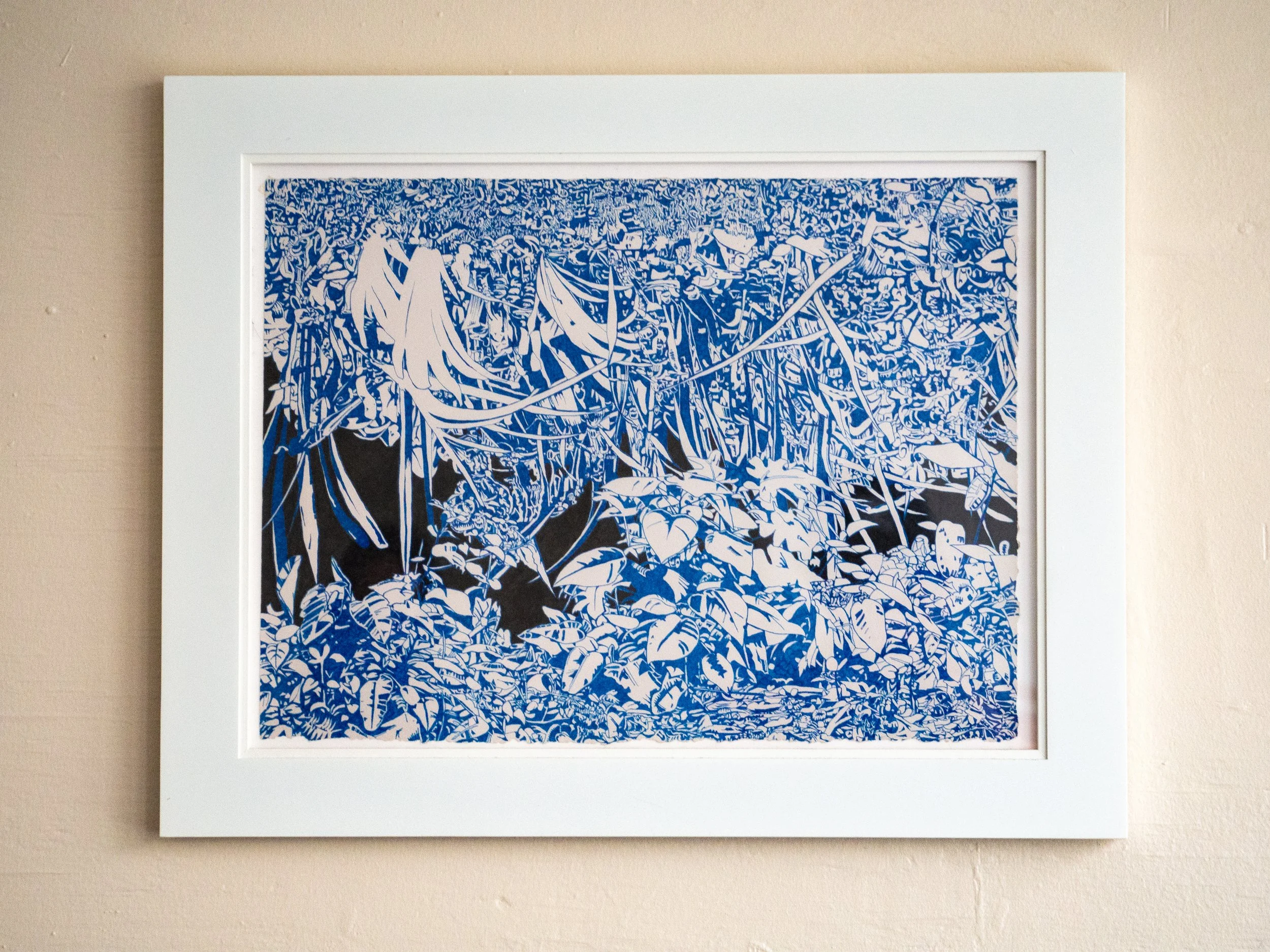 Blue Jungle. 2016. Ink on paper, 11 x 15 inches. 