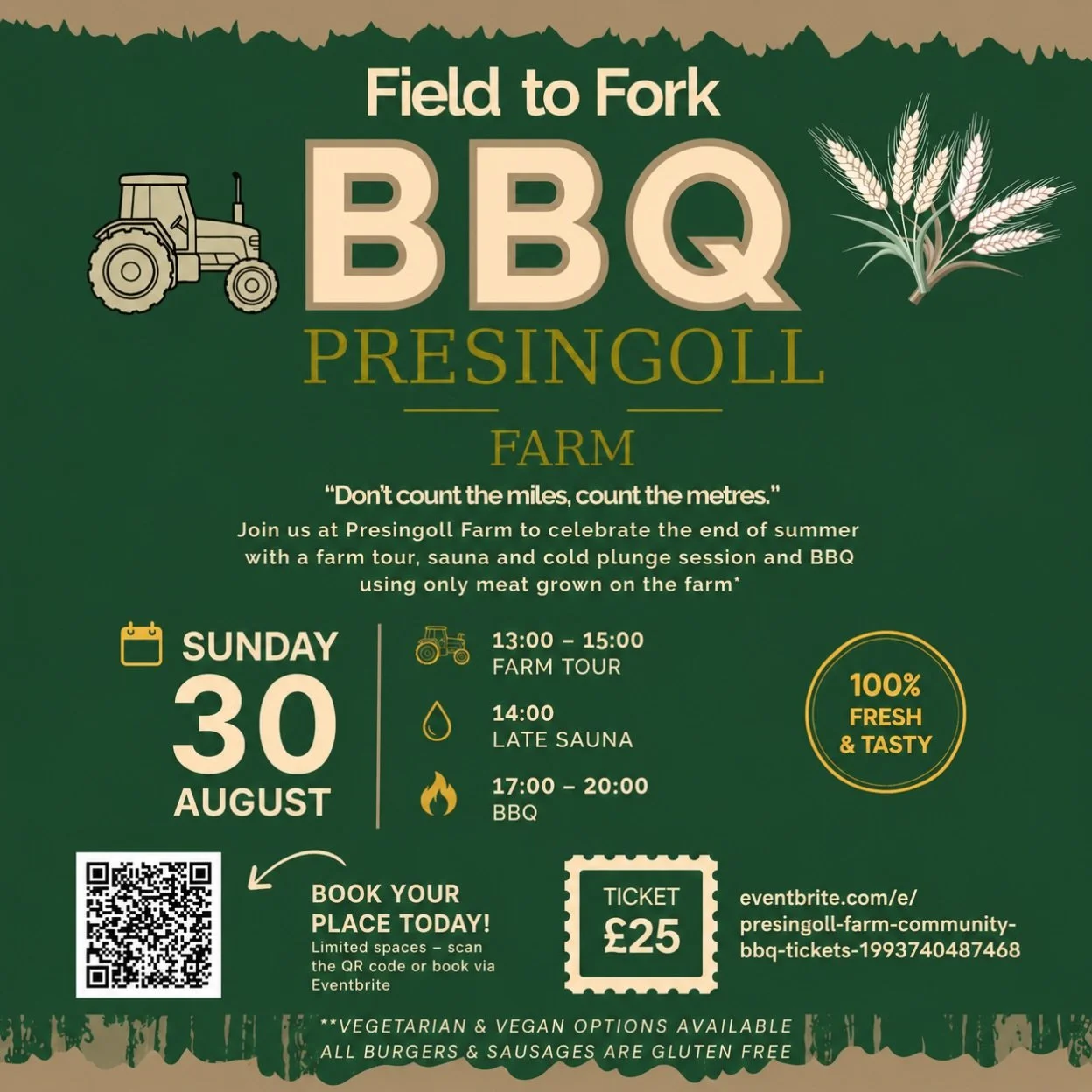 🌾 FIELD TO FORK COMMUNITY BBQ 🌾

Join us on Sunday 30th August for an afternoon celebrating local food, farming and community at Presingoll Farm.

We&rsquo;re opening the gates for a relaxed day where you can see exactly where your food comes from,