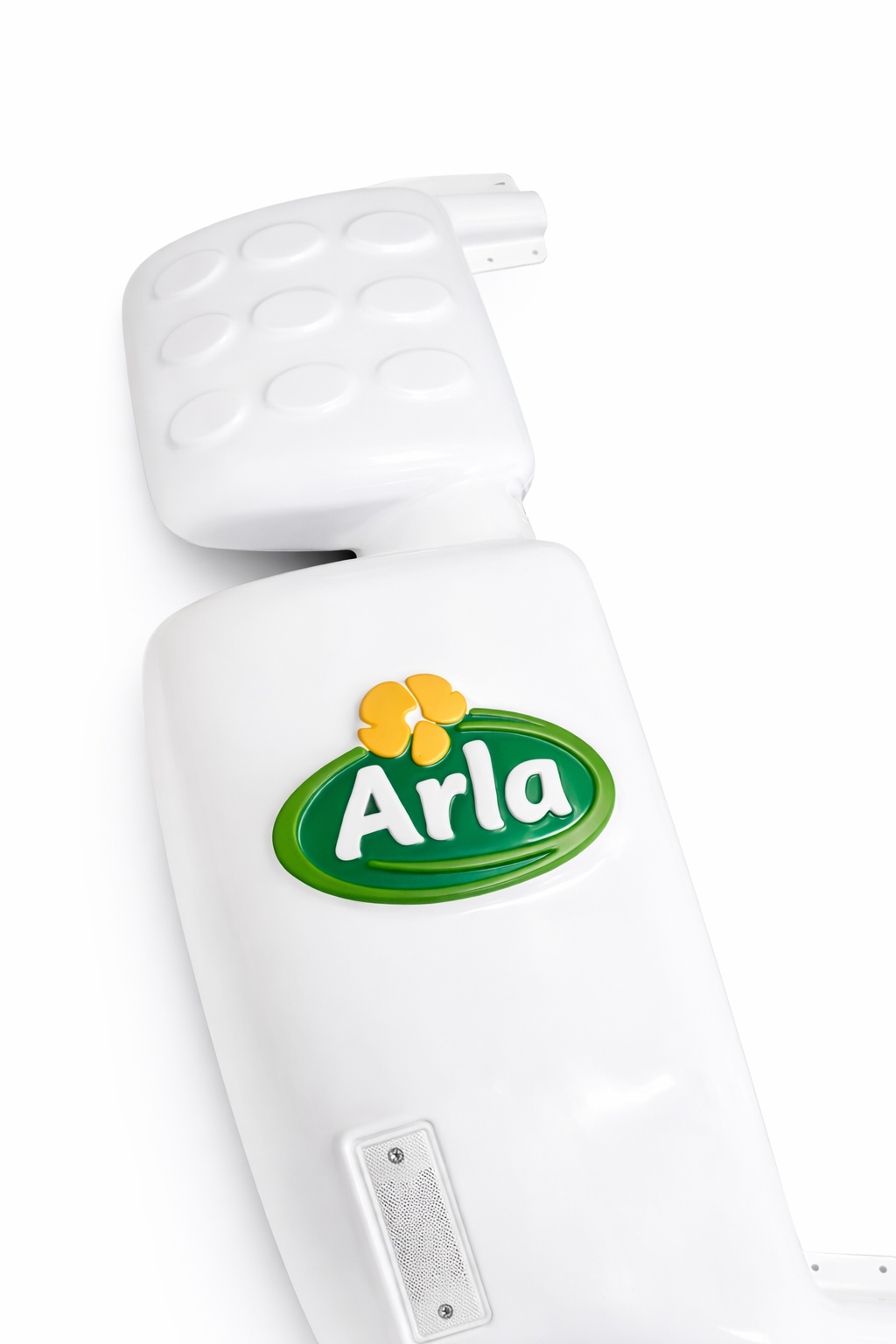 Manufactured custom fibreglass mirror guards to protect the mirrors of Arla's HGV fleet.