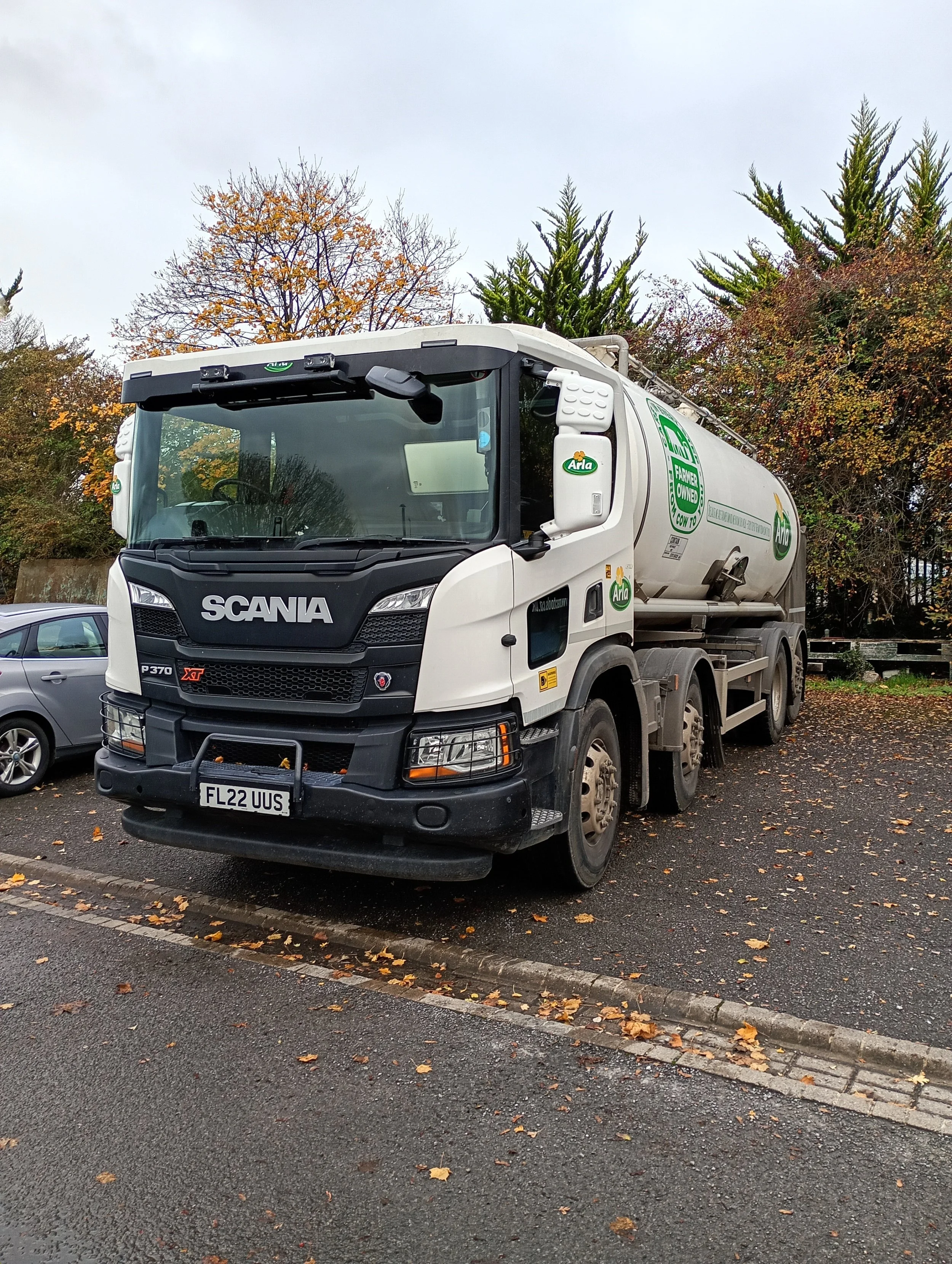 Manufactured custom fibreglass mirror guards to protect the mirrors of Arla's HGV fleet. Seen here on lorry.