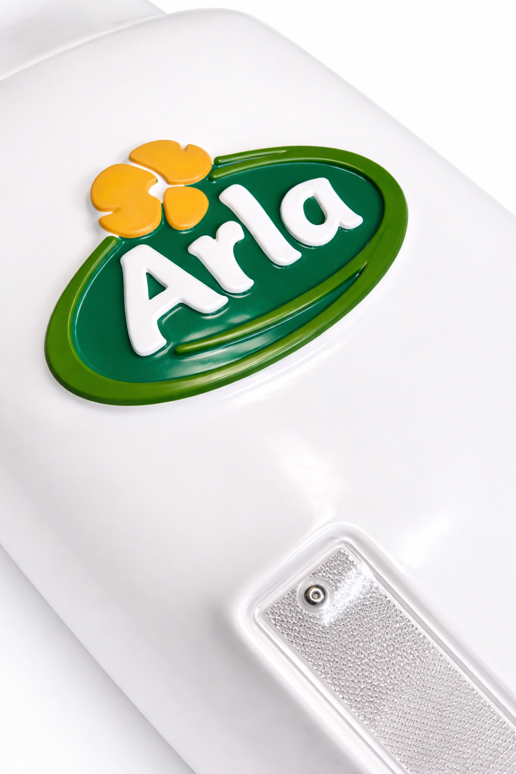 Manufactured custom fibreglass mirror guards to protect the mirrors of Arla HGV fleet.