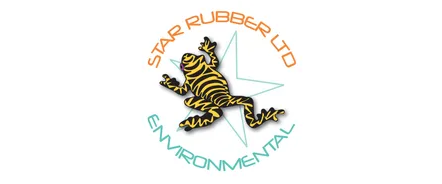 Logo of Star Rubber Ltd Environmental showing a tiger leaping over a star with the company name around it.