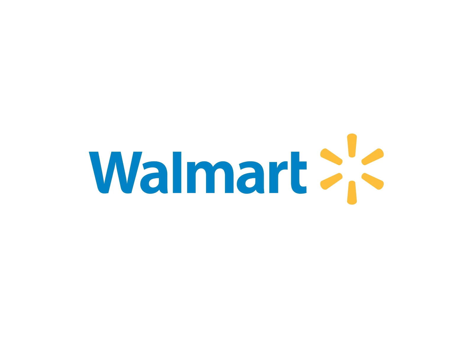 Walmart logo with blue text and yellow spark symbol on white background.