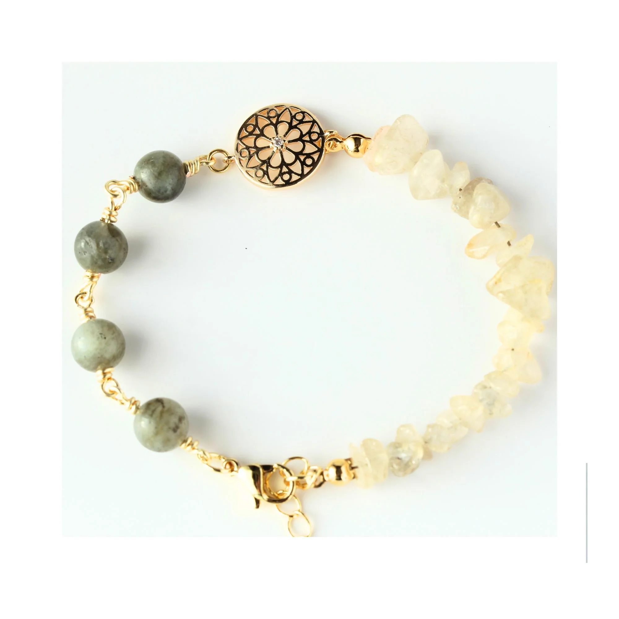 Moonlit Bloom Labradorite Chip Bracelet