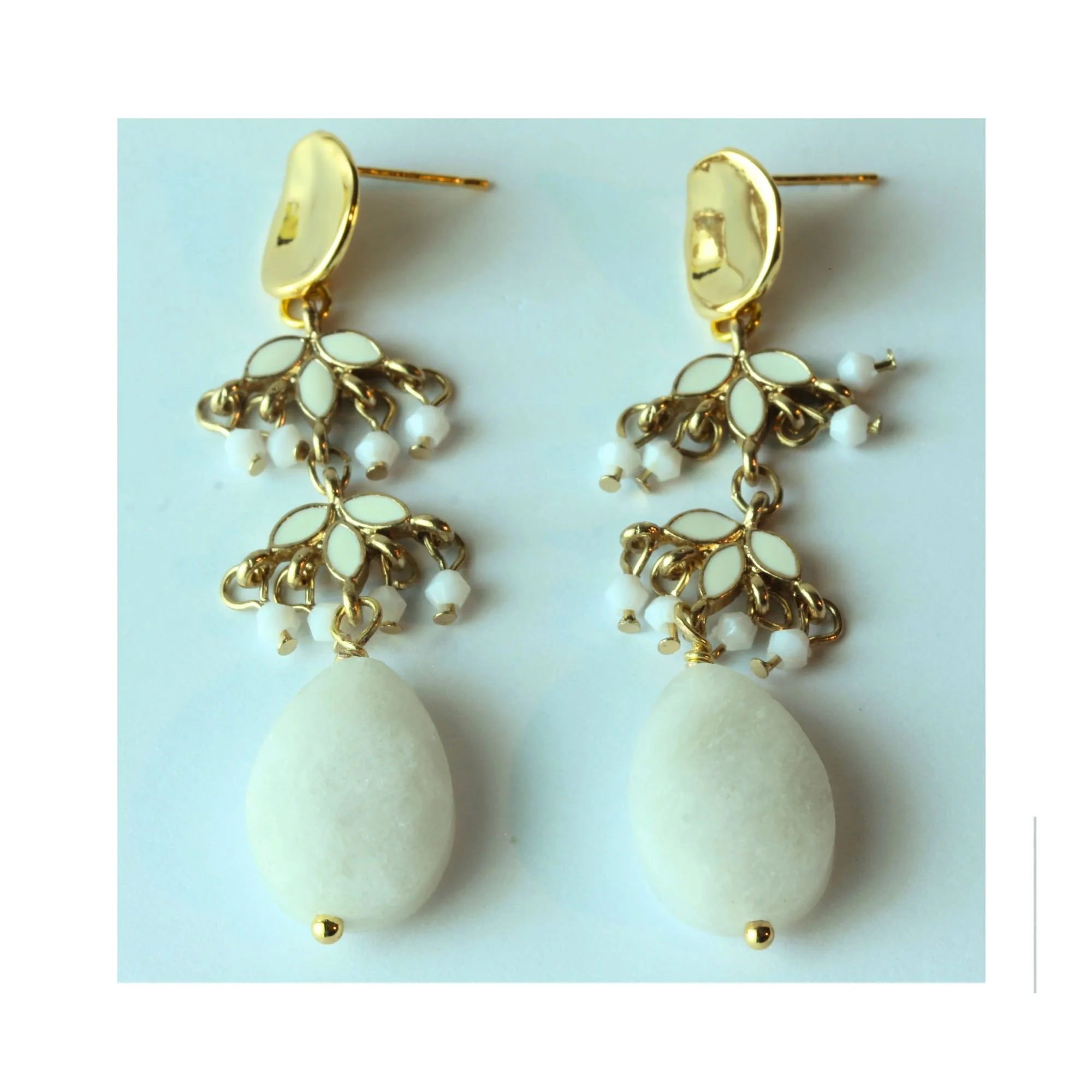 Ivory Bloom Chandelier Earrings