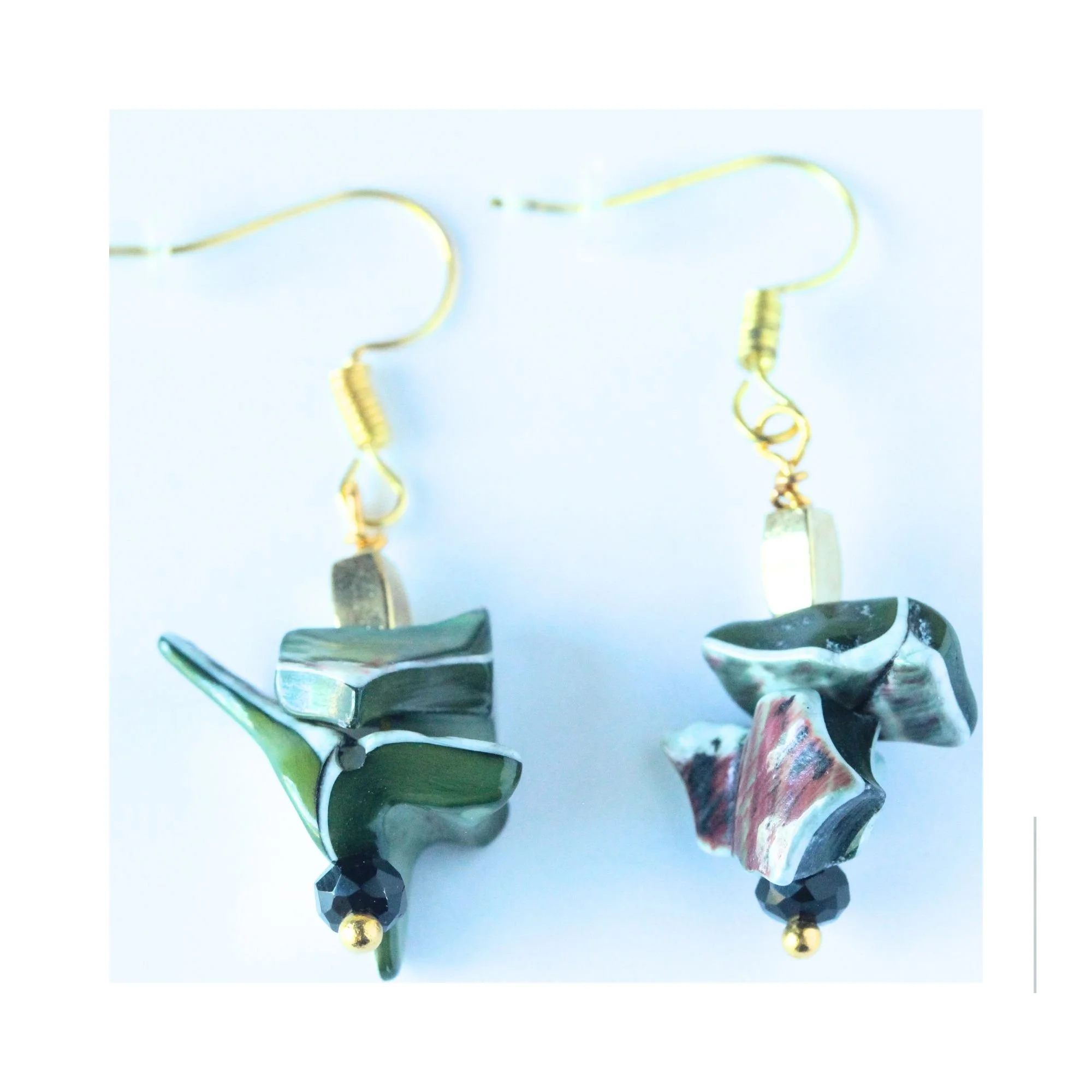 Sculpted Midnight Drop Earrings