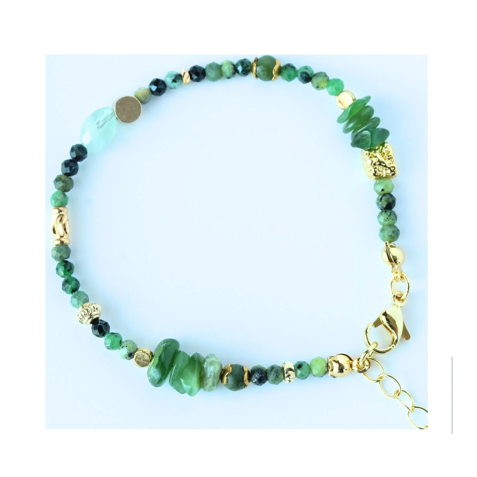 Verdant Layer Mixed Gemstone Bracelet
