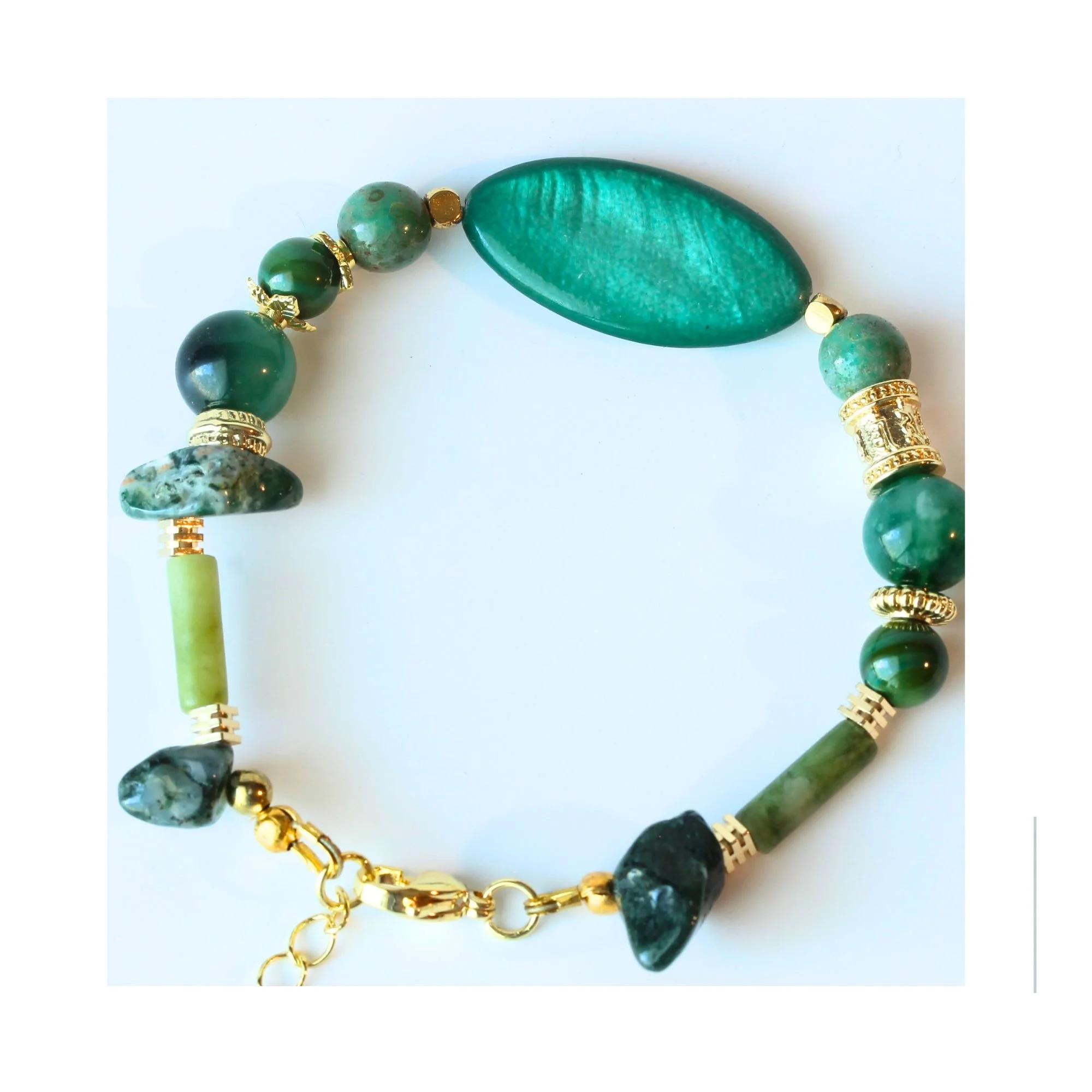 Emerald Depths Mixed Gemstone Bracelet