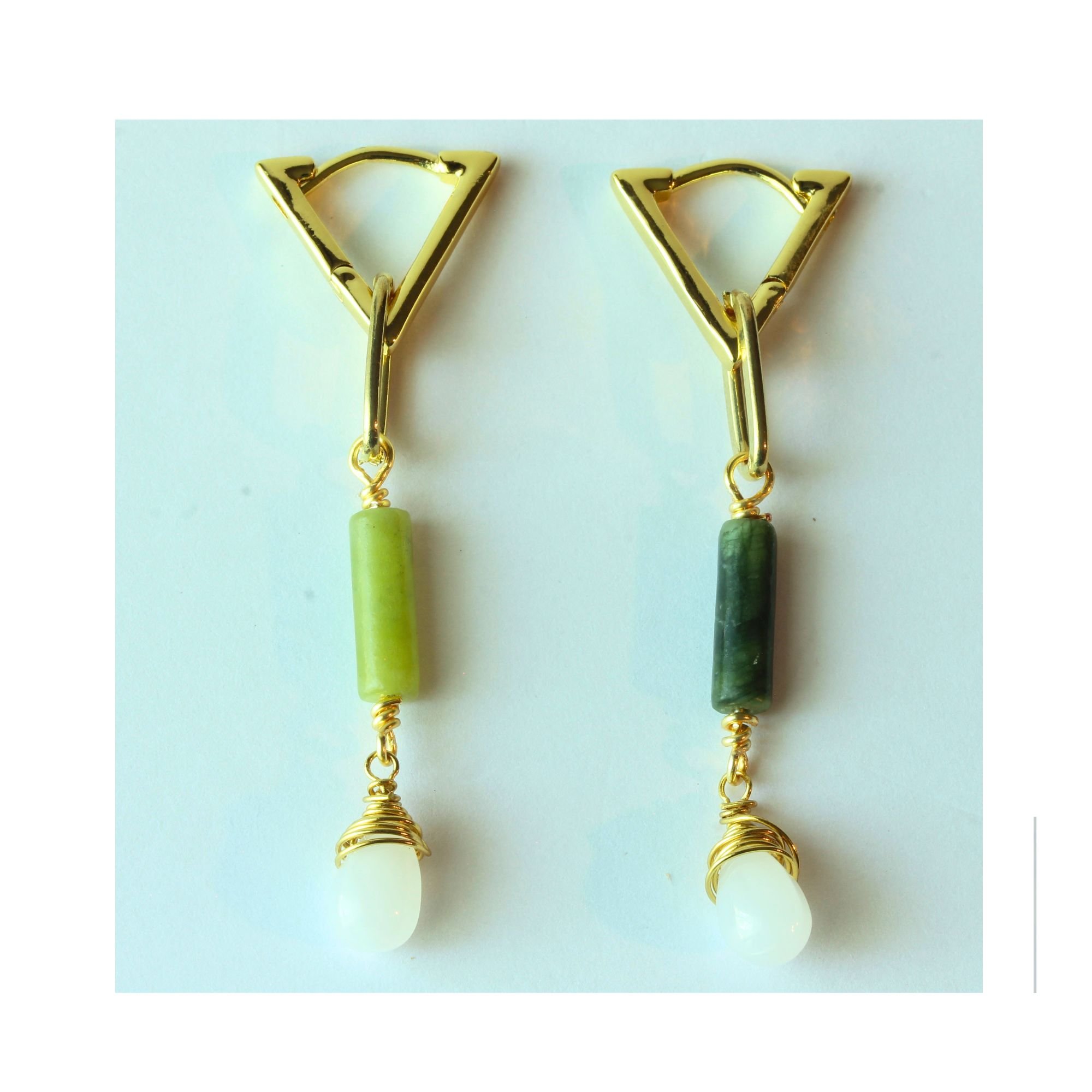 Verdant Geometry Drop Earrings