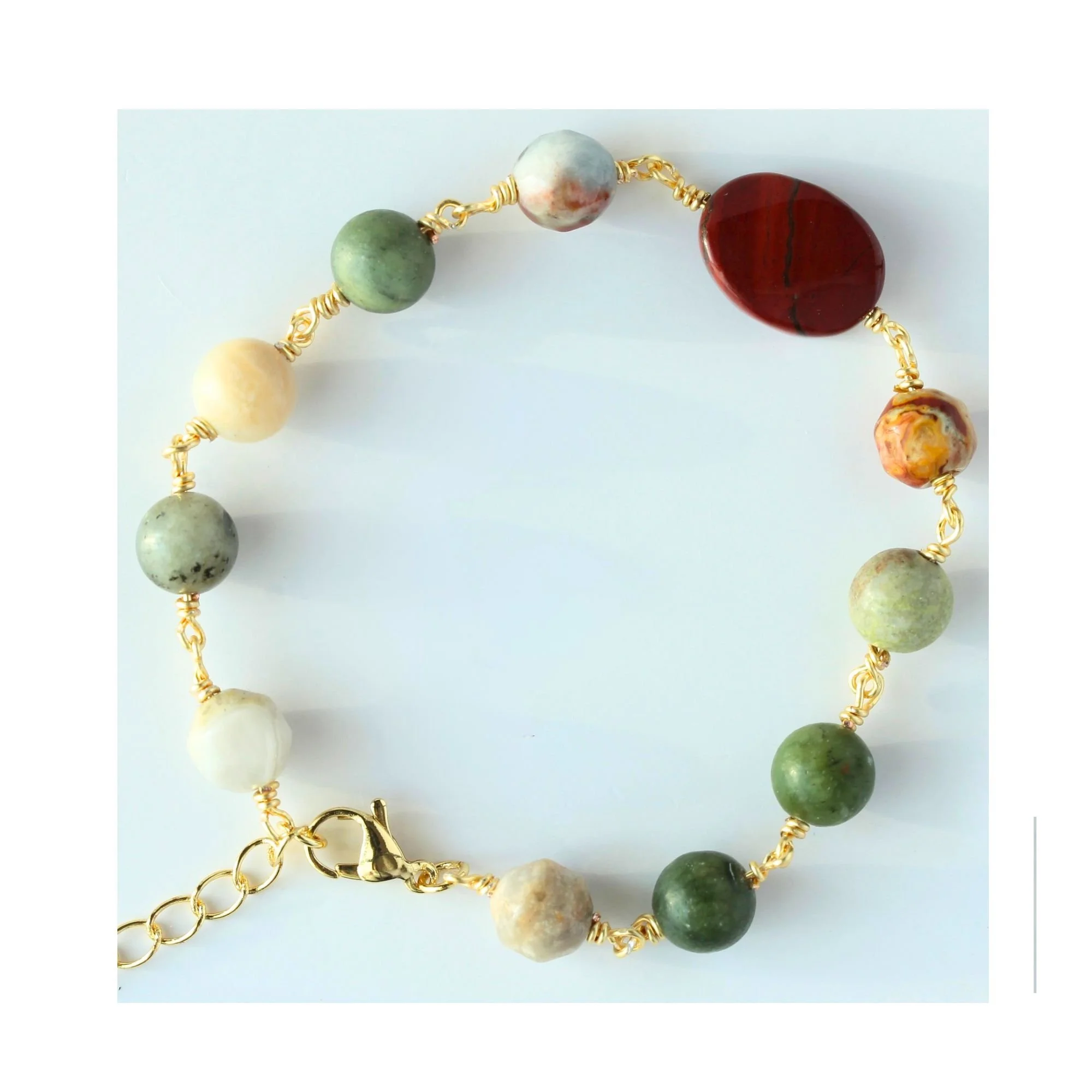 Crimson Earth Mixed Gemstone Bracelet