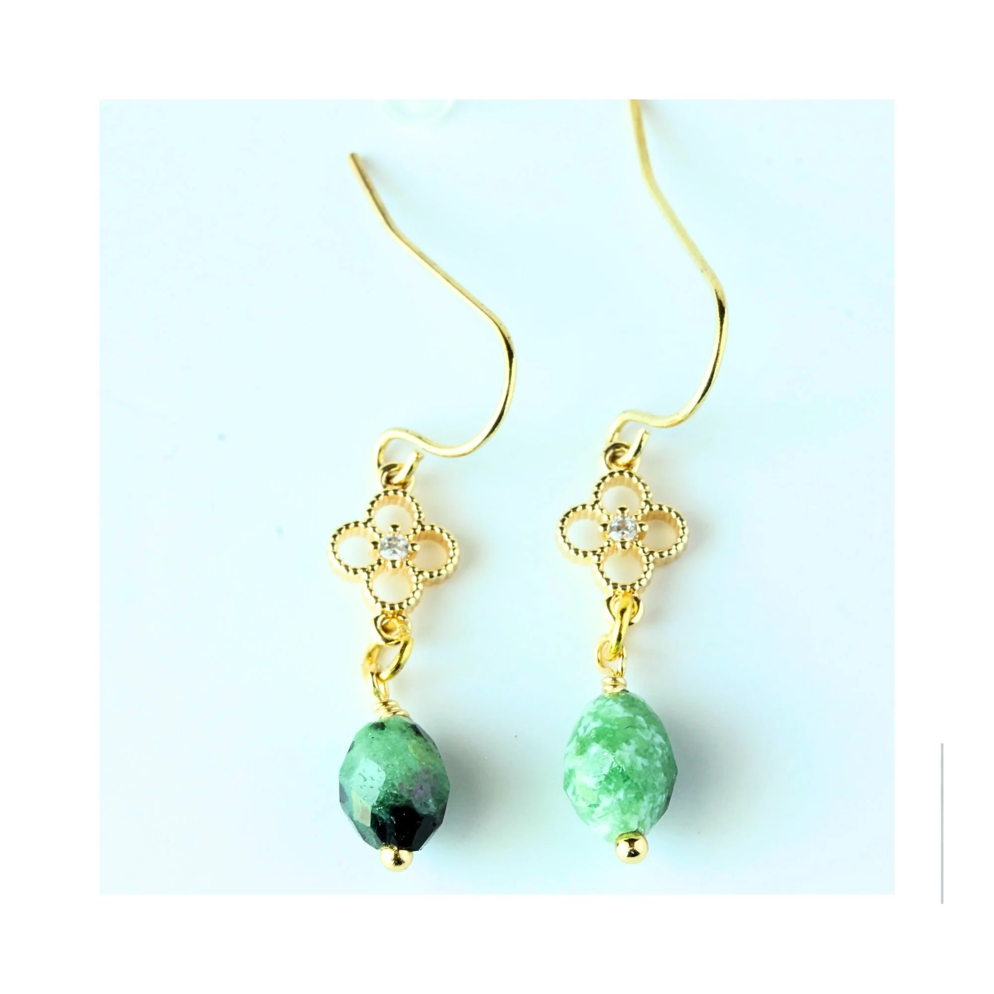 Emerald Bloom Drop Earrings