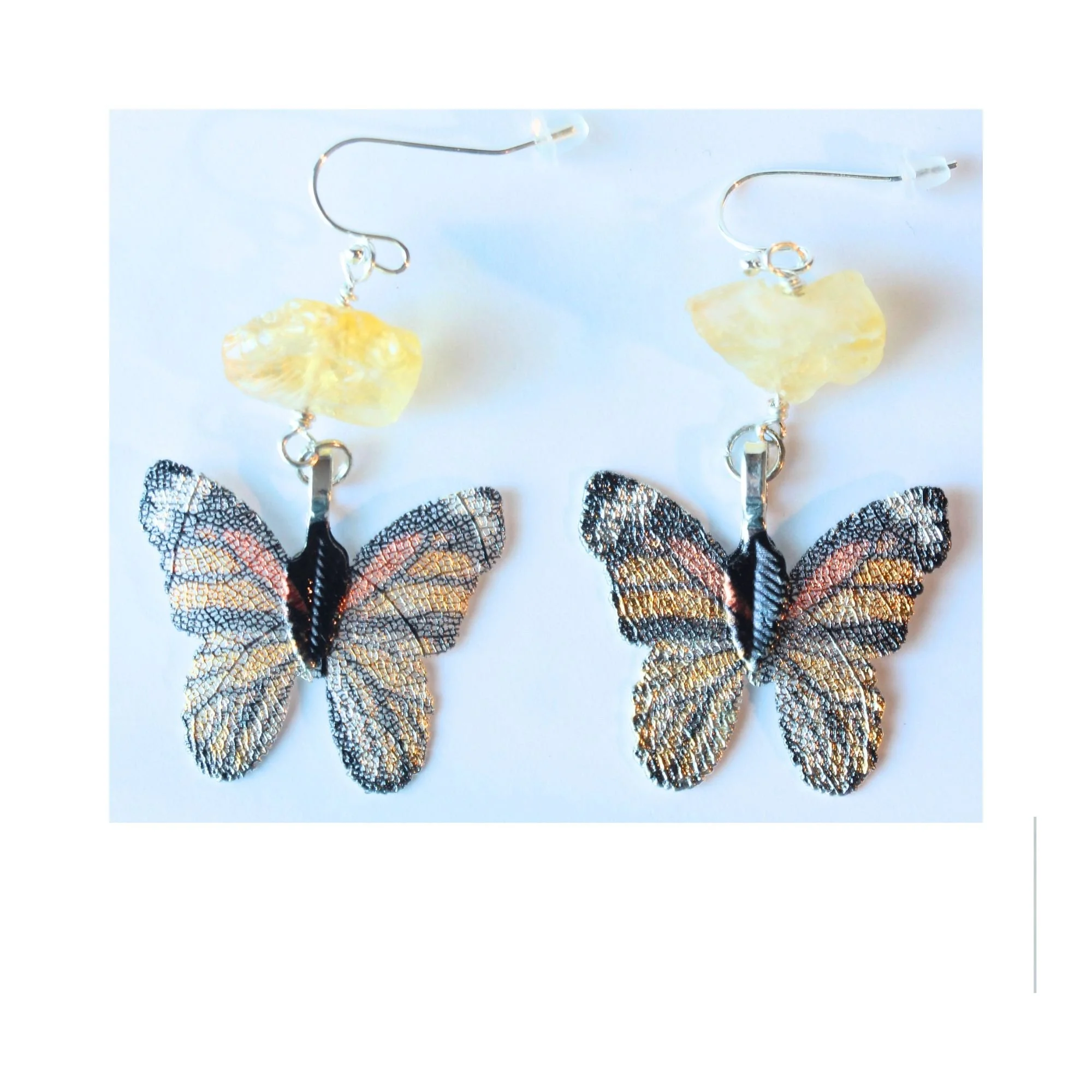 Golden Butterfly Drop Earrings