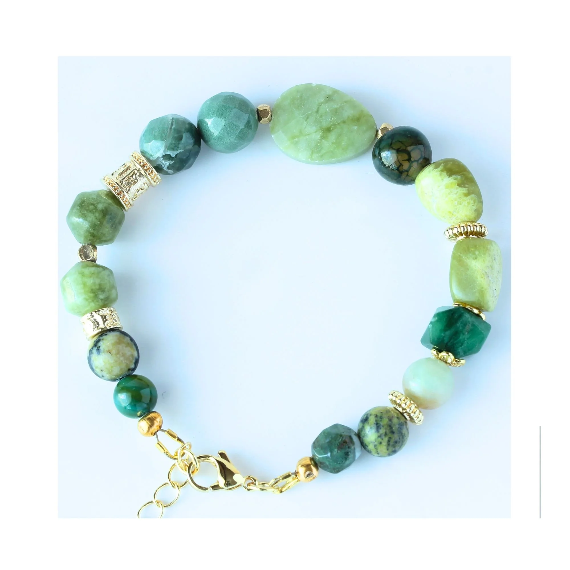 Verdant Harmony Mixed Gemstone Bracelet