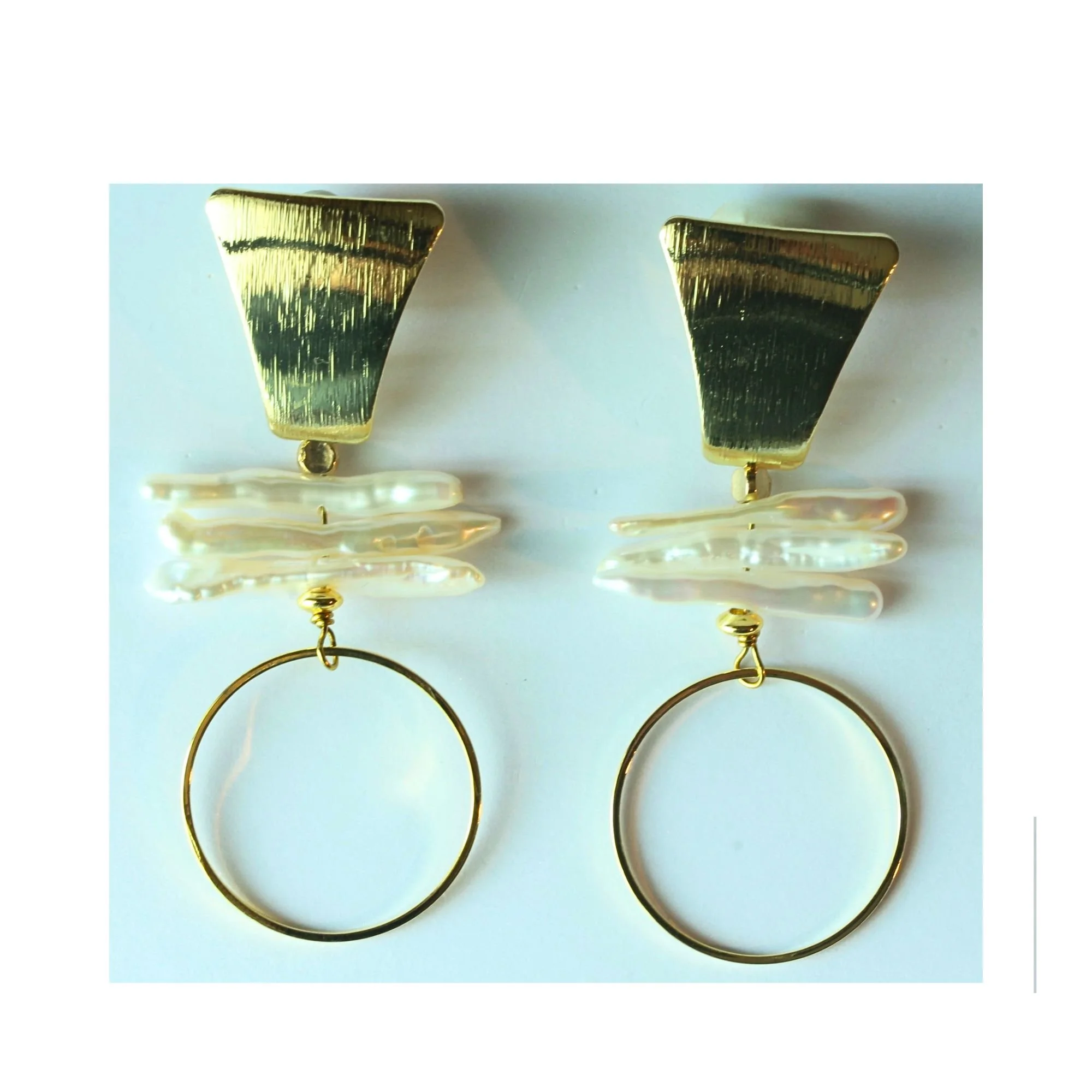 Golden Halo Pearl Earrings