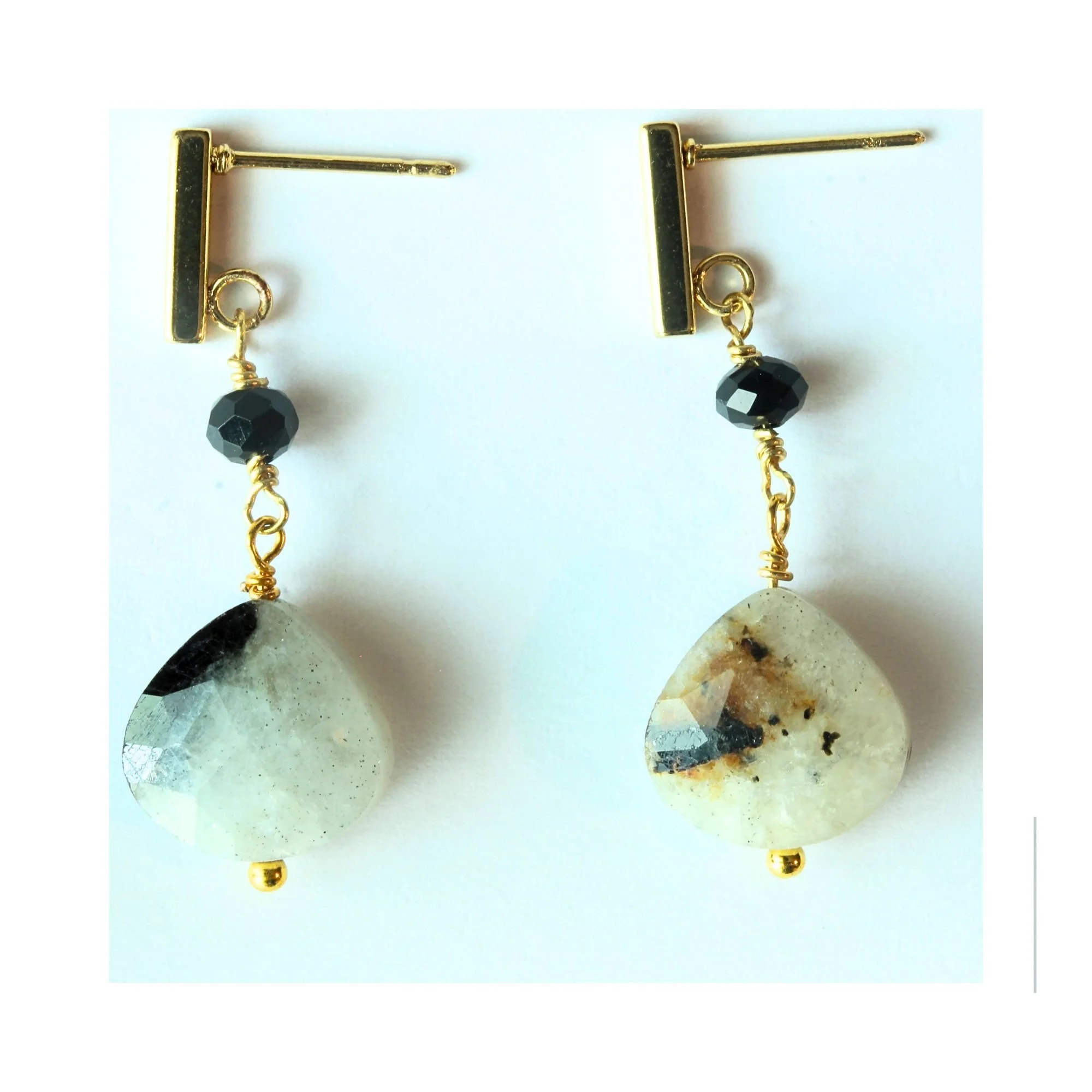 Midnight Ivory Drop Earrings