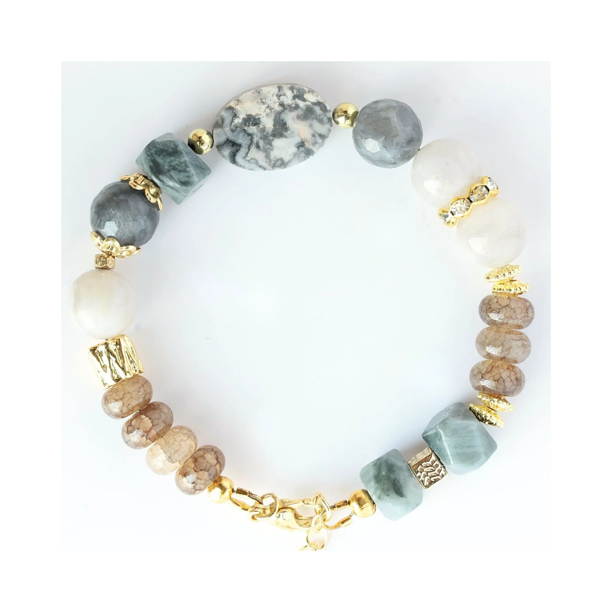 Gray Harmony Bracelet with Gold Accents