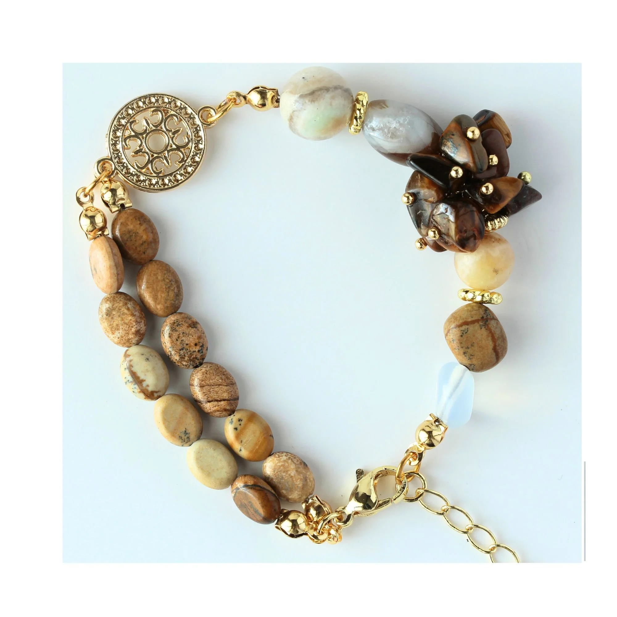 Earthy Picture Jasper & Tiger’s Eye Bracelet