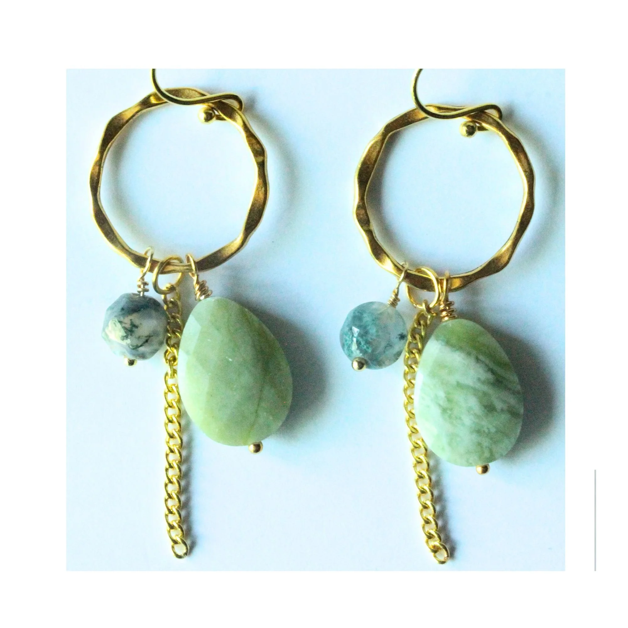 Verdant Hoop Charm Earrings