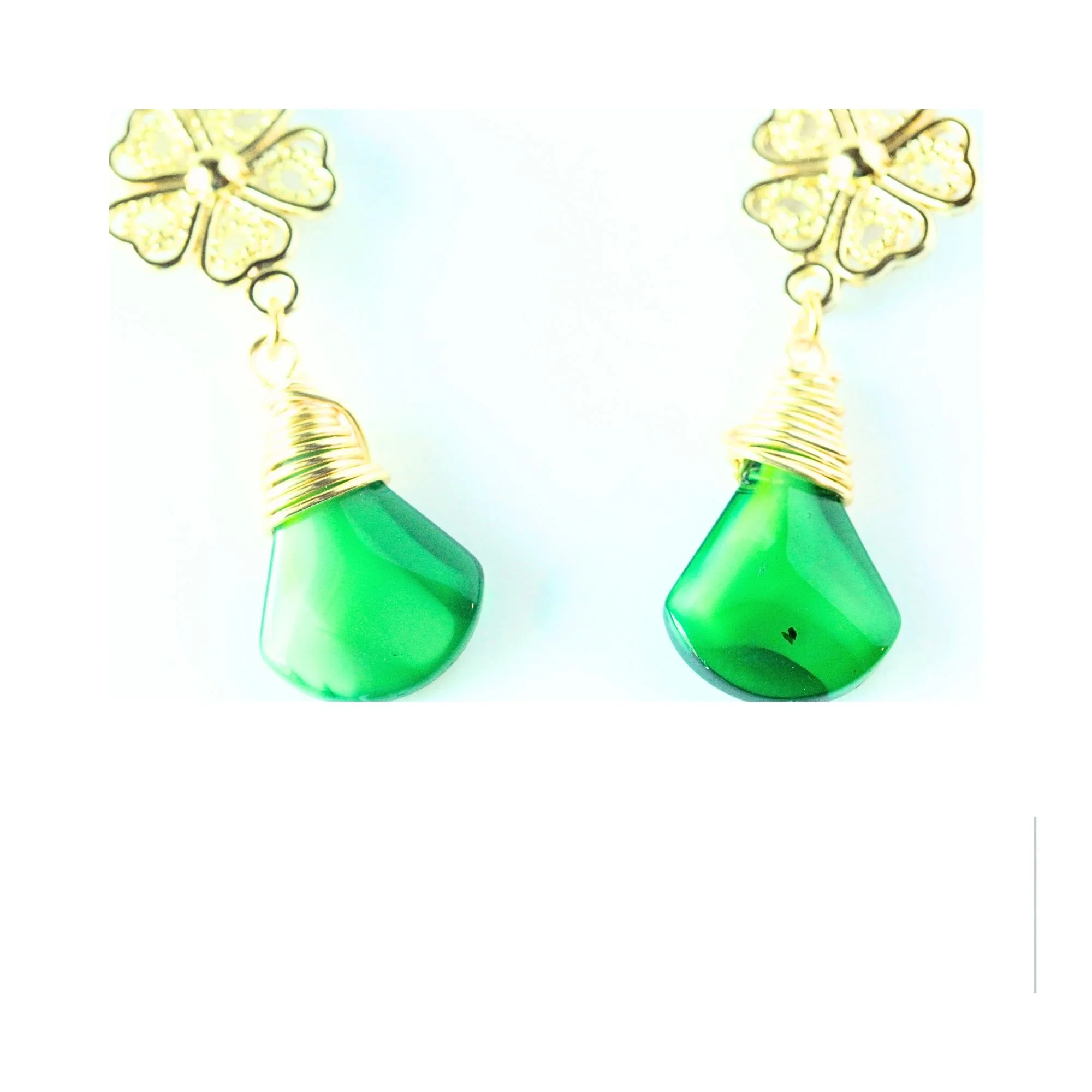 Emerald Blossom Drop Earrings