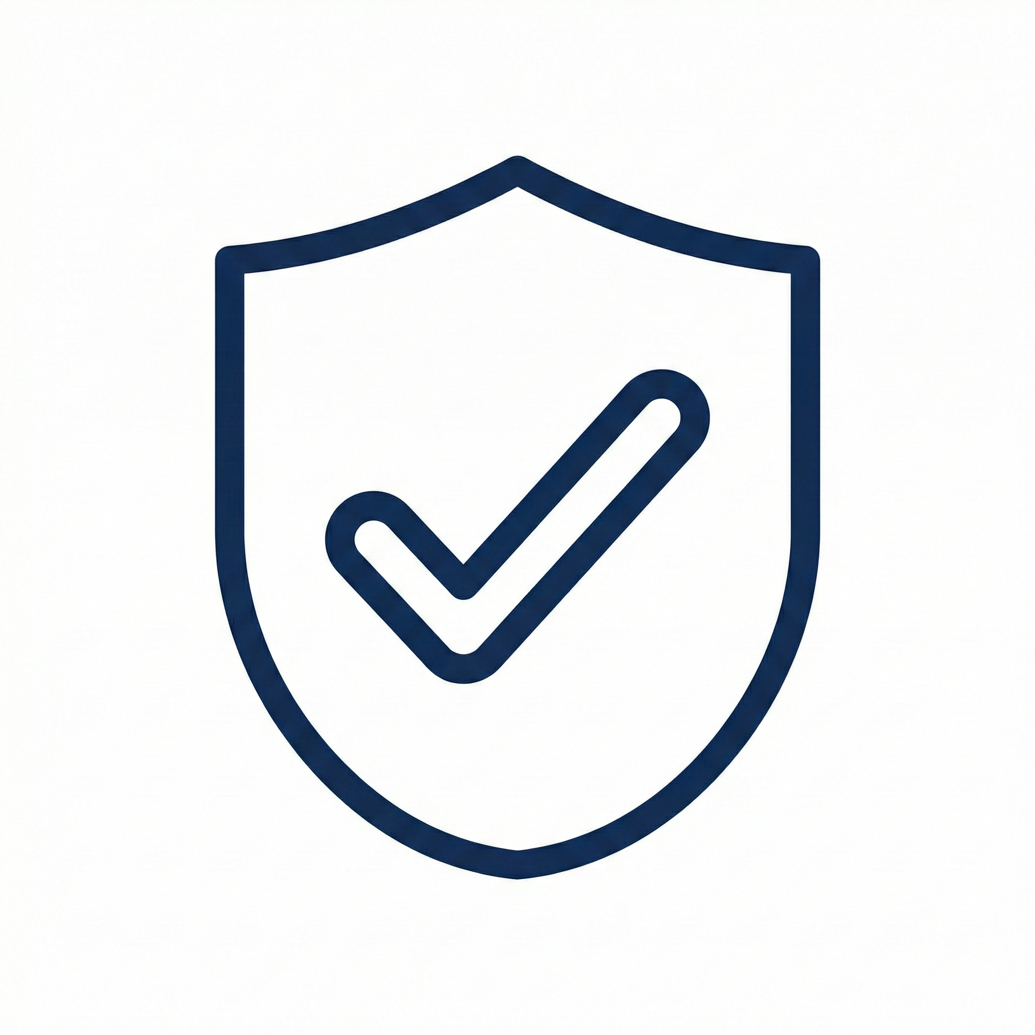 Symbol für Sicherheit mit einem Schild und einem Häkchen