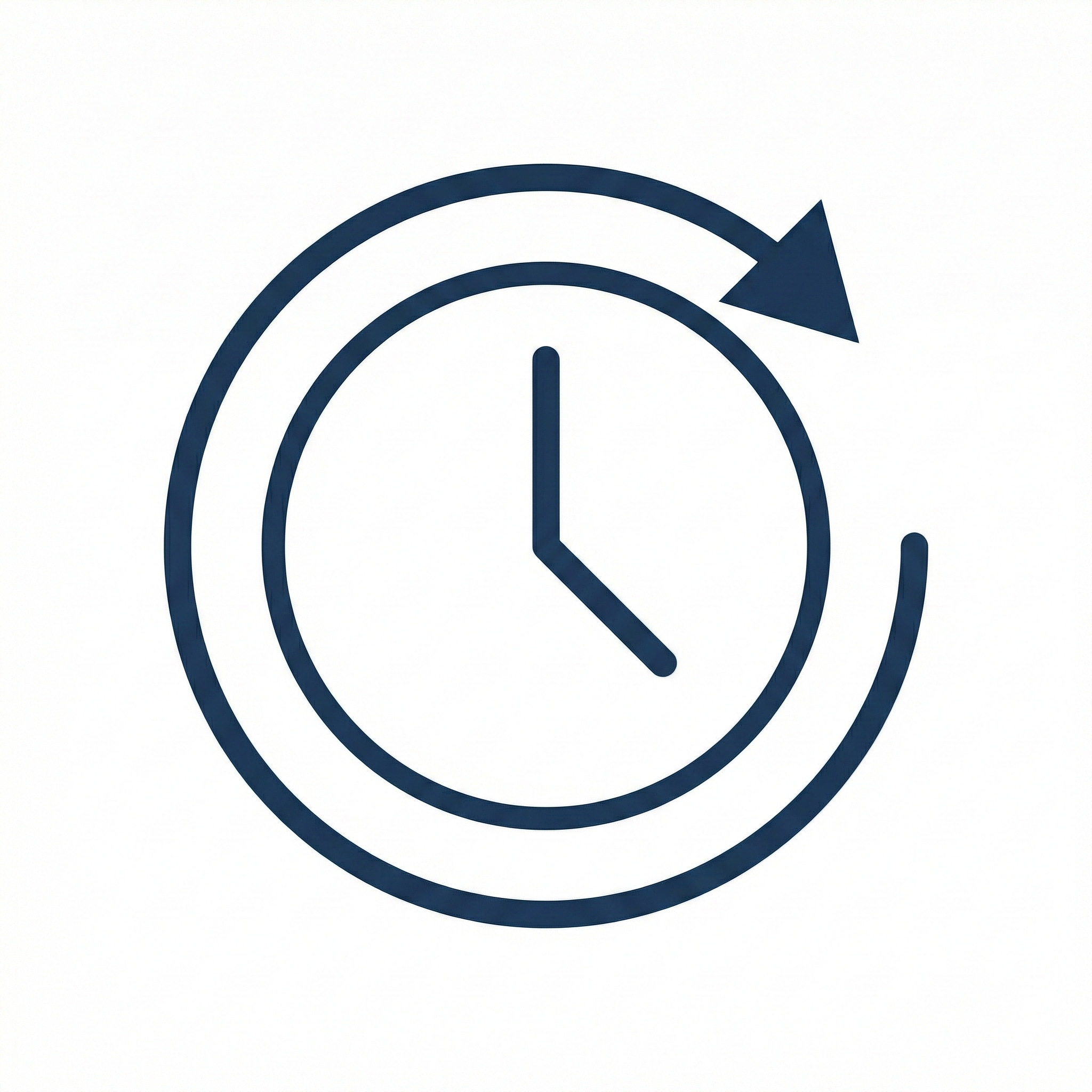 Symbol für Zeitumstellung mit Uhr und zwei Pfeilen, die eine Uhrzeit-Veränderung anzeigen.