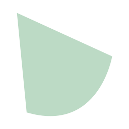 A light green semicircular shape with a curved edge facing downward, set against a black background.
