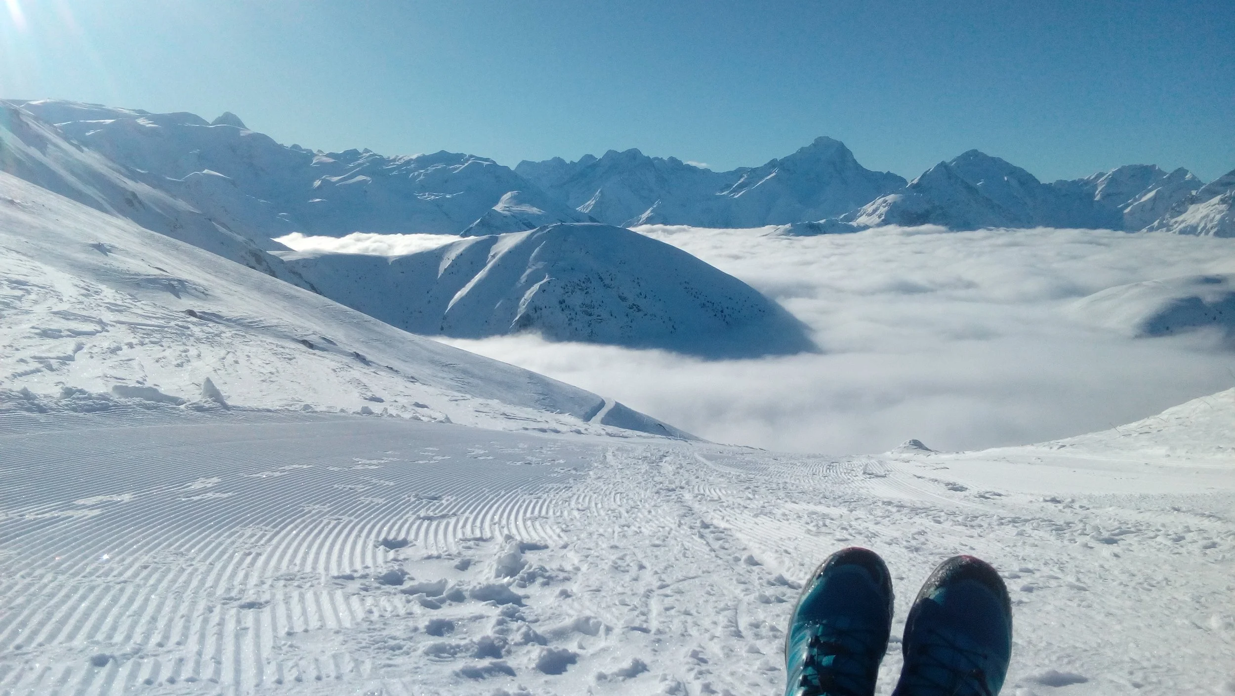 Sortie de trail dans la neige