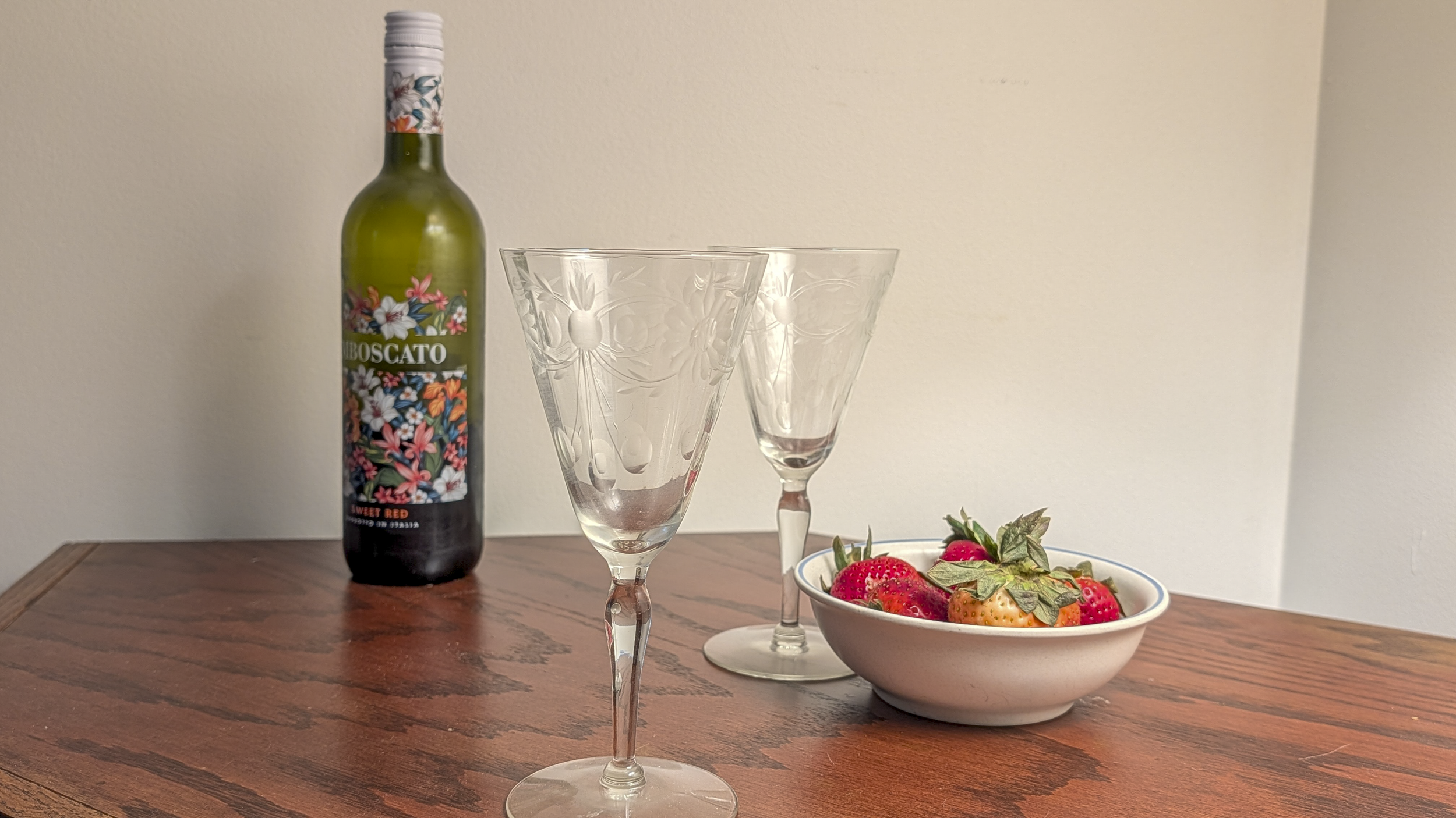 Etched Floral Design Glasses