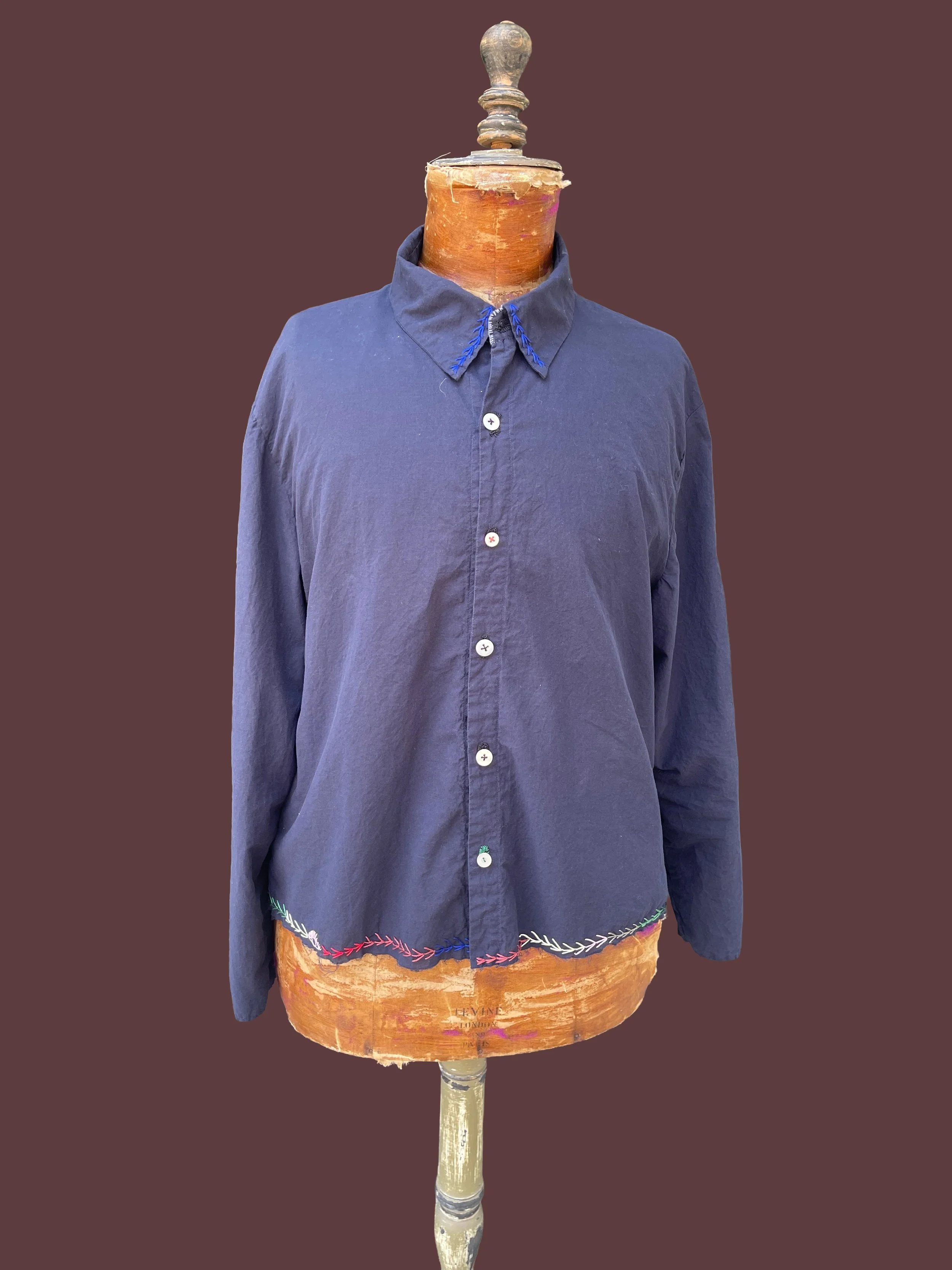 S.A.M.S Organic Cotton Button Up with Hand Embroidery