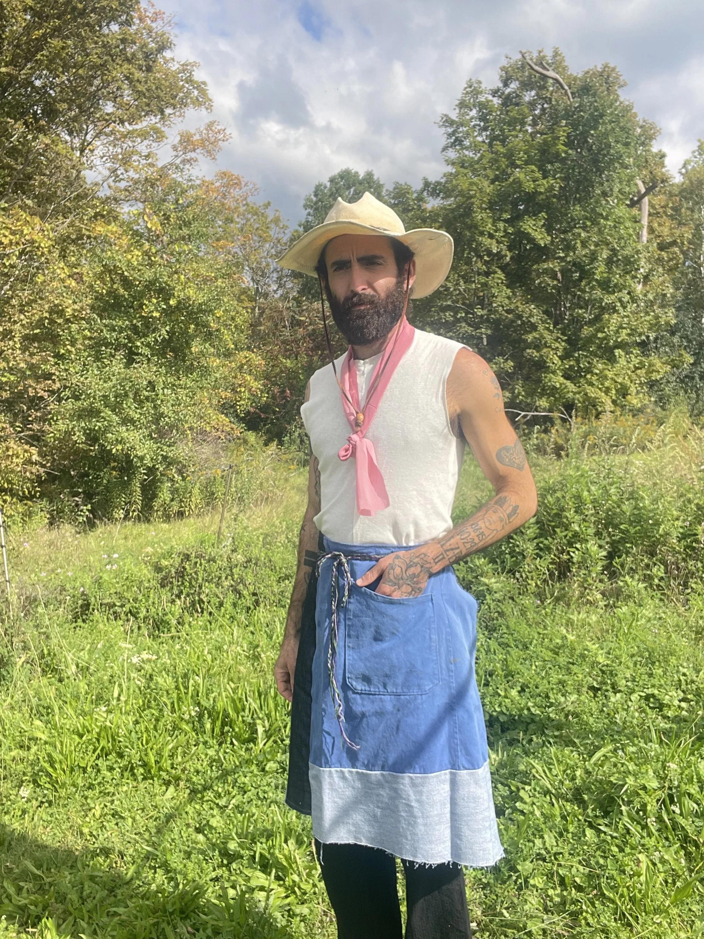 Patchwork Denim Apron