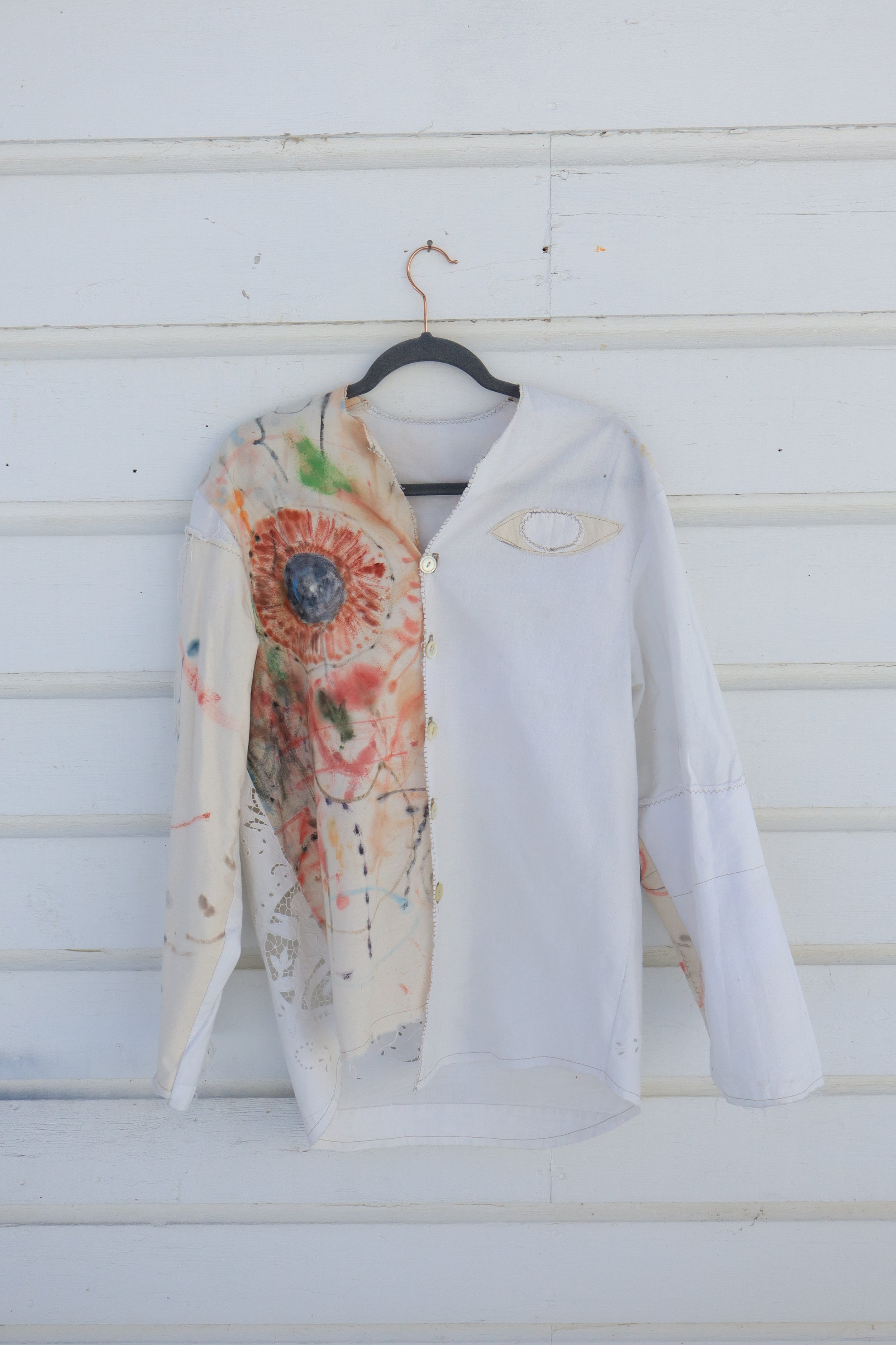 Collarless Button Up