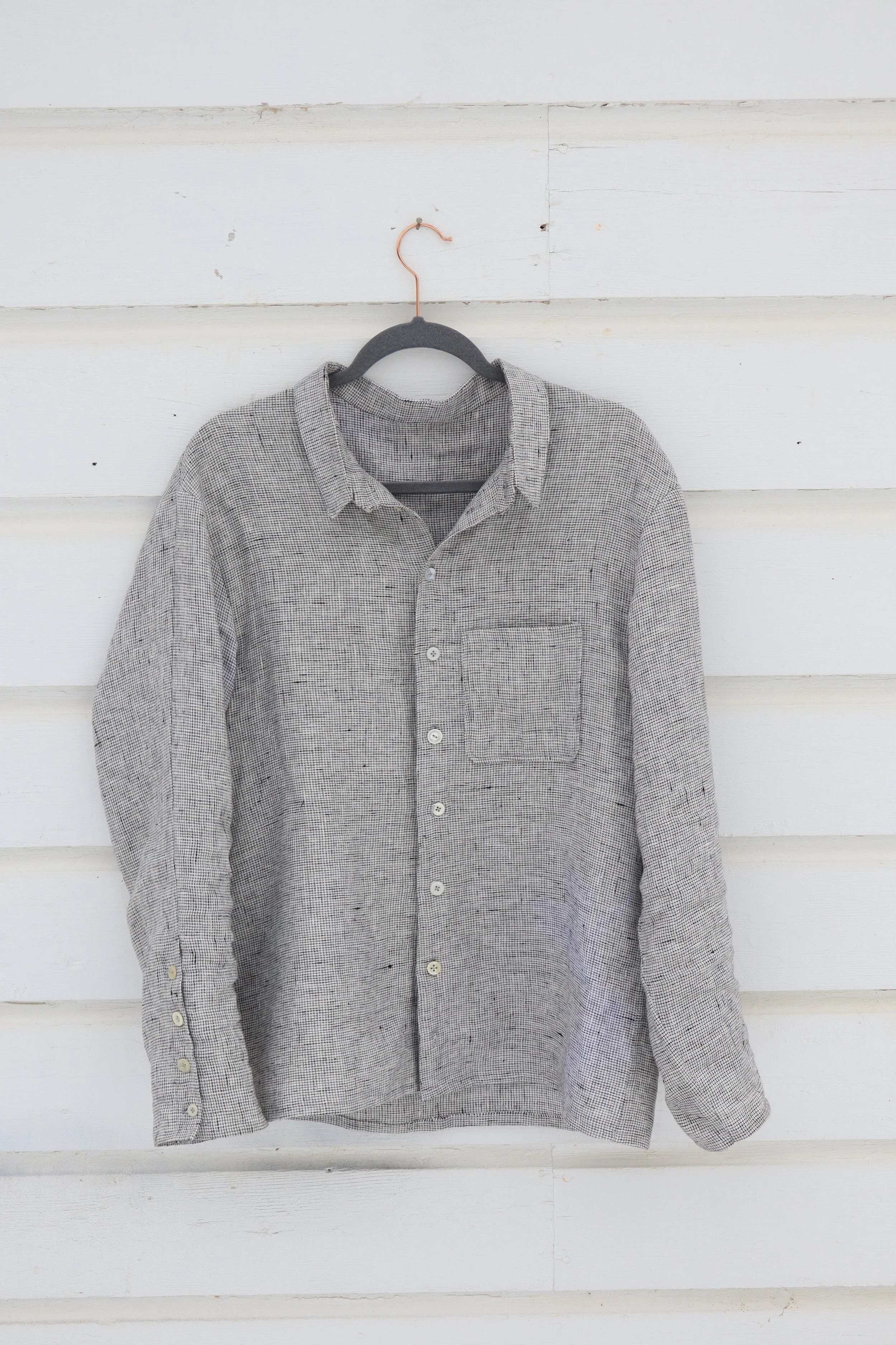 The Uniform Linen Shirt, Black and White