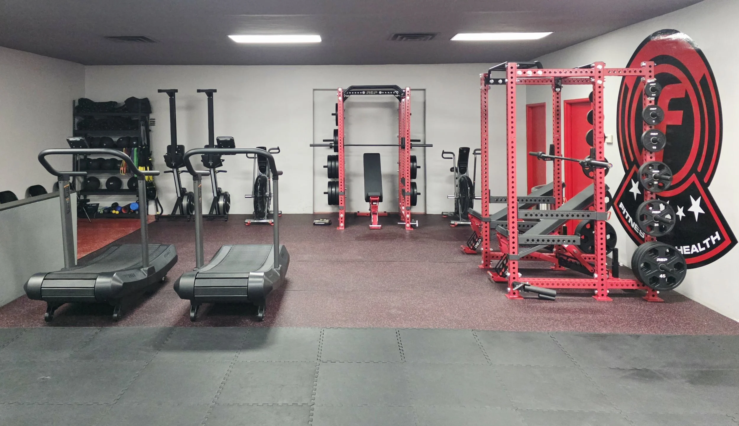 Airrunner, air bike, rower, weight lifting, small group training, semi-private training, personal training