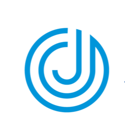 A blue circular logo with the letter 'J' inside