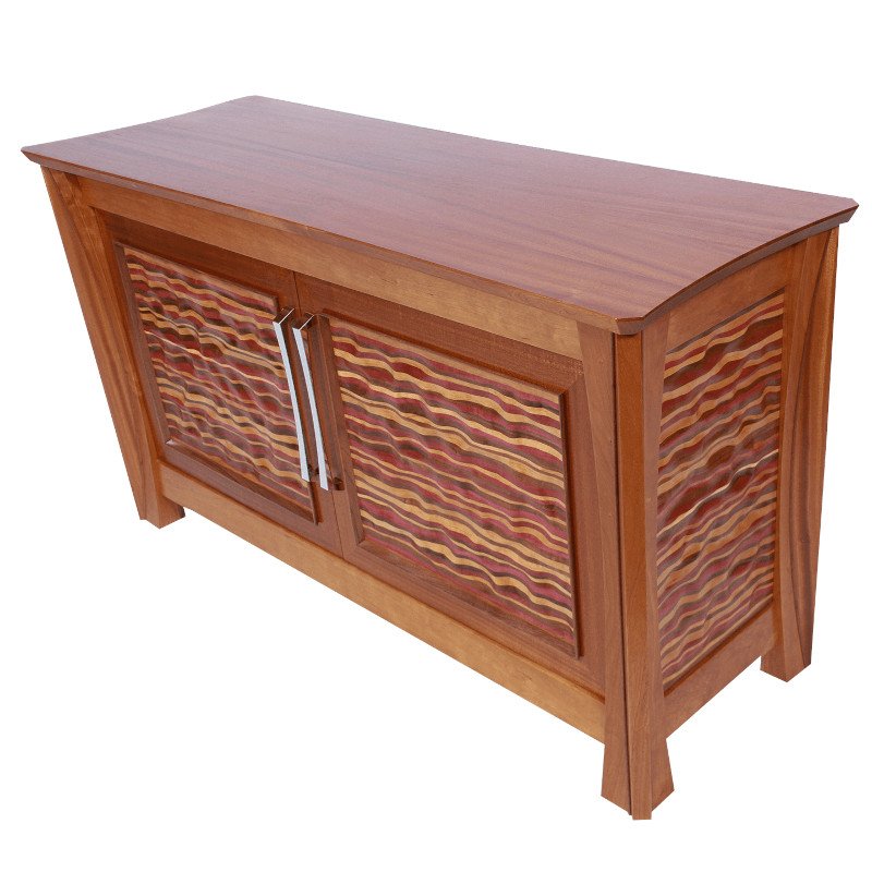 Custom hardwood credenza furniture piece