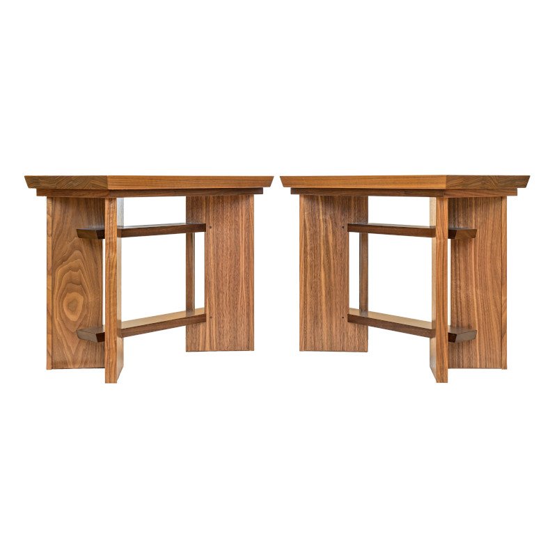 Custom made side tables that work as stools