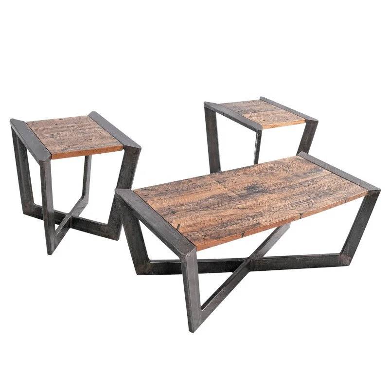 Custom made industrial rustic side tables